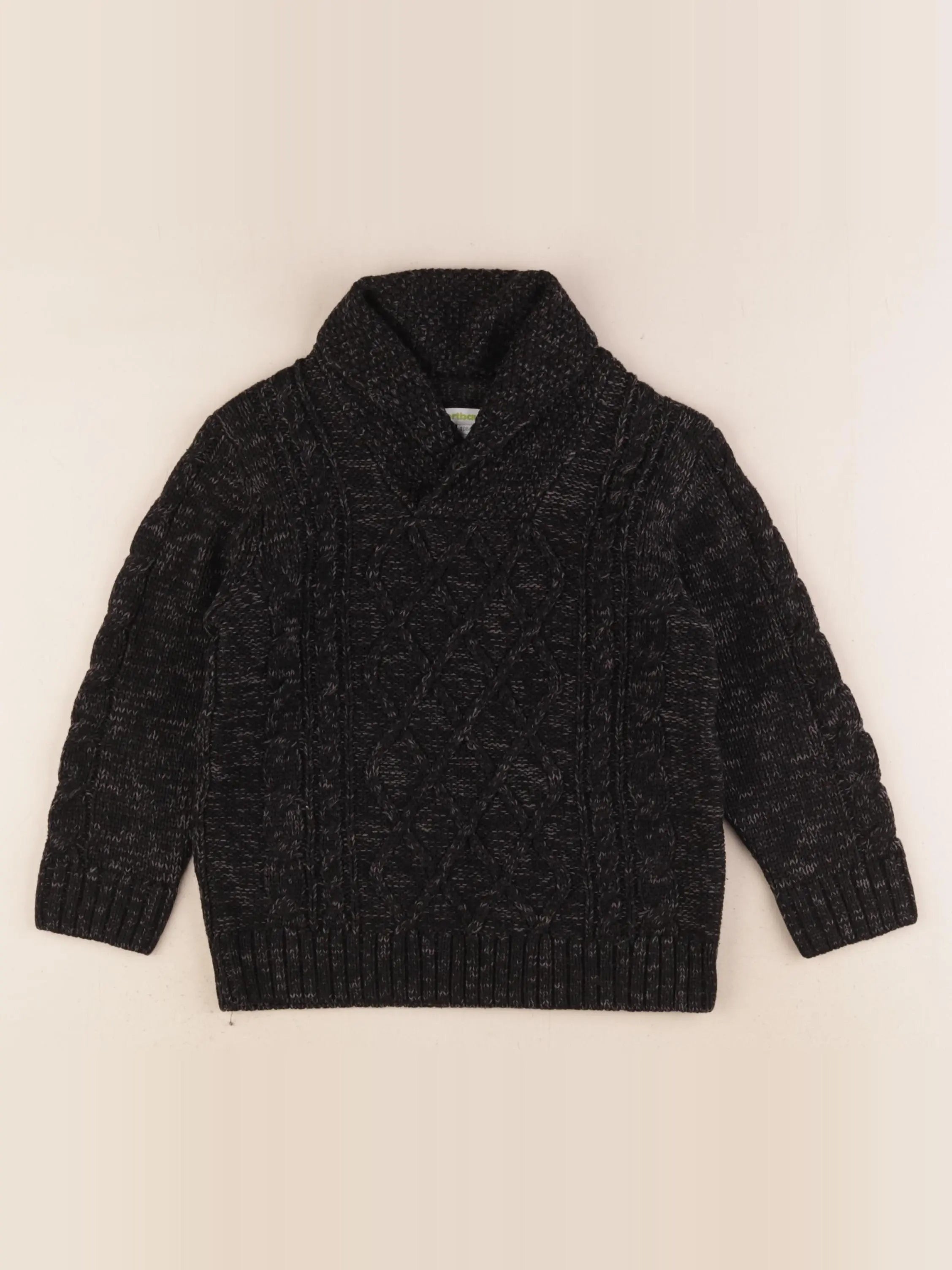 Vertbaudet - pull gris, noir - 5 ans