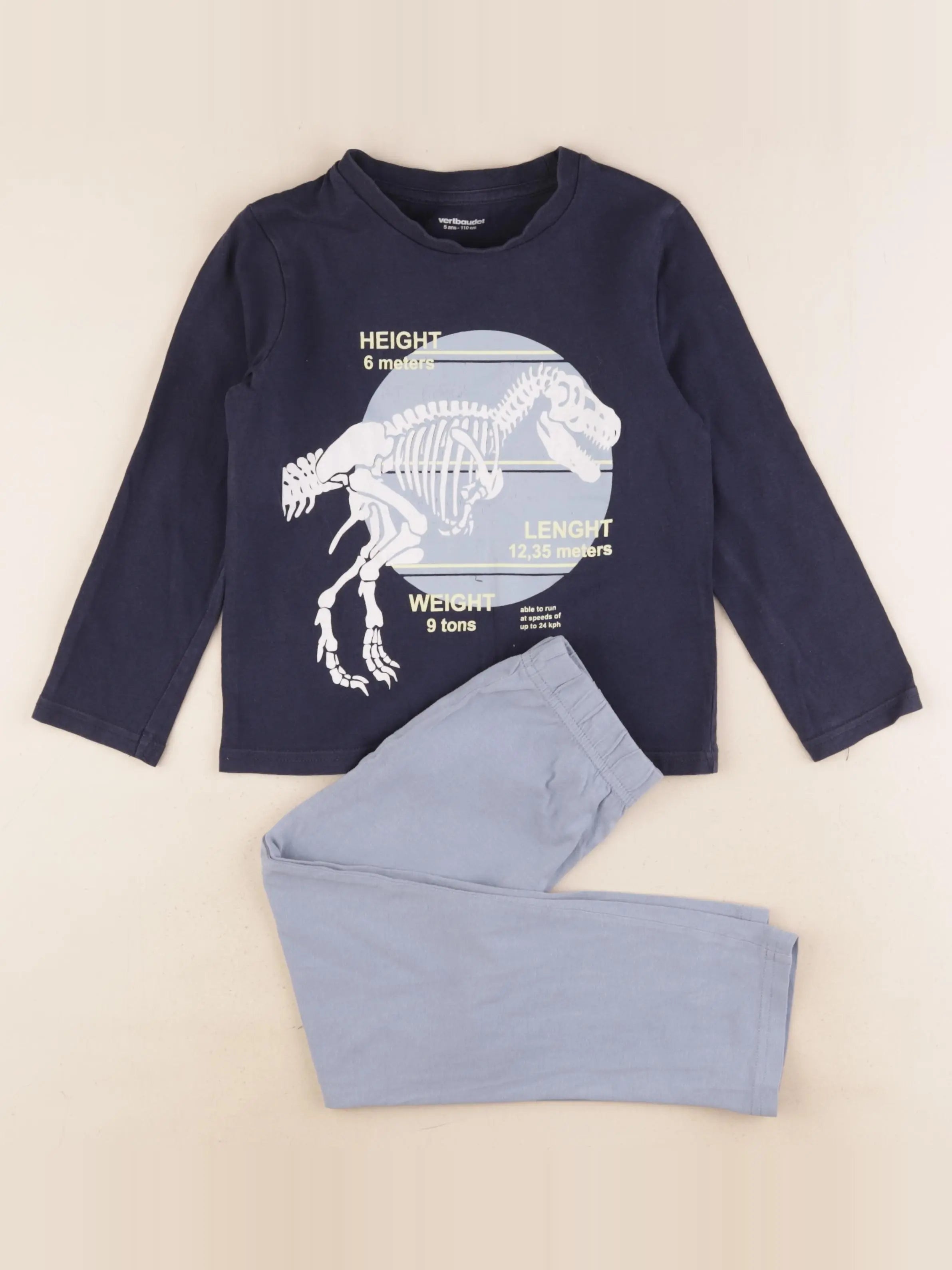 Vertbaudet - pyjama coton bleu - 5 ans