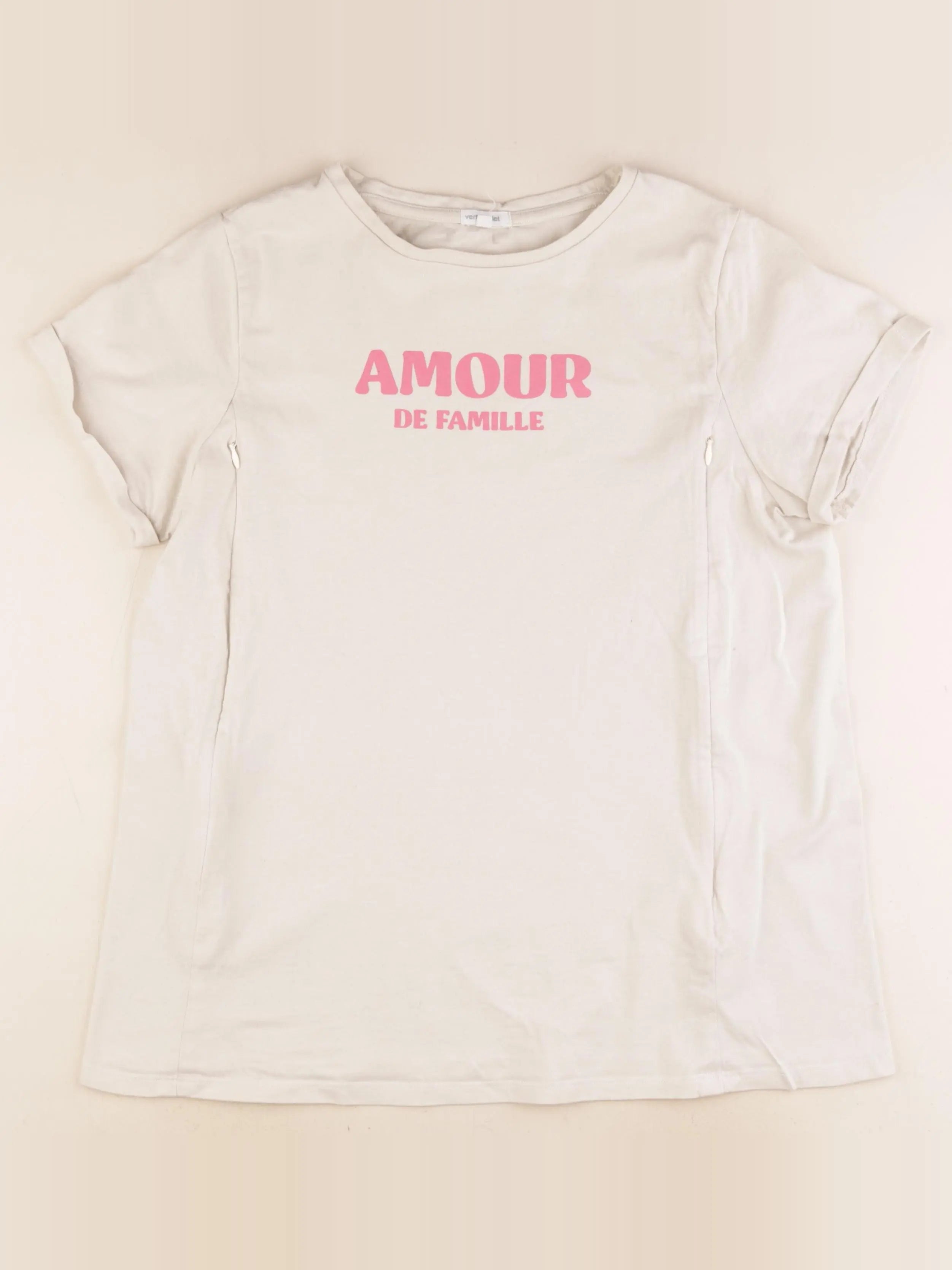 Vertbaudet - tee-shirt grossesse, allaitement marron - 38 à 40
