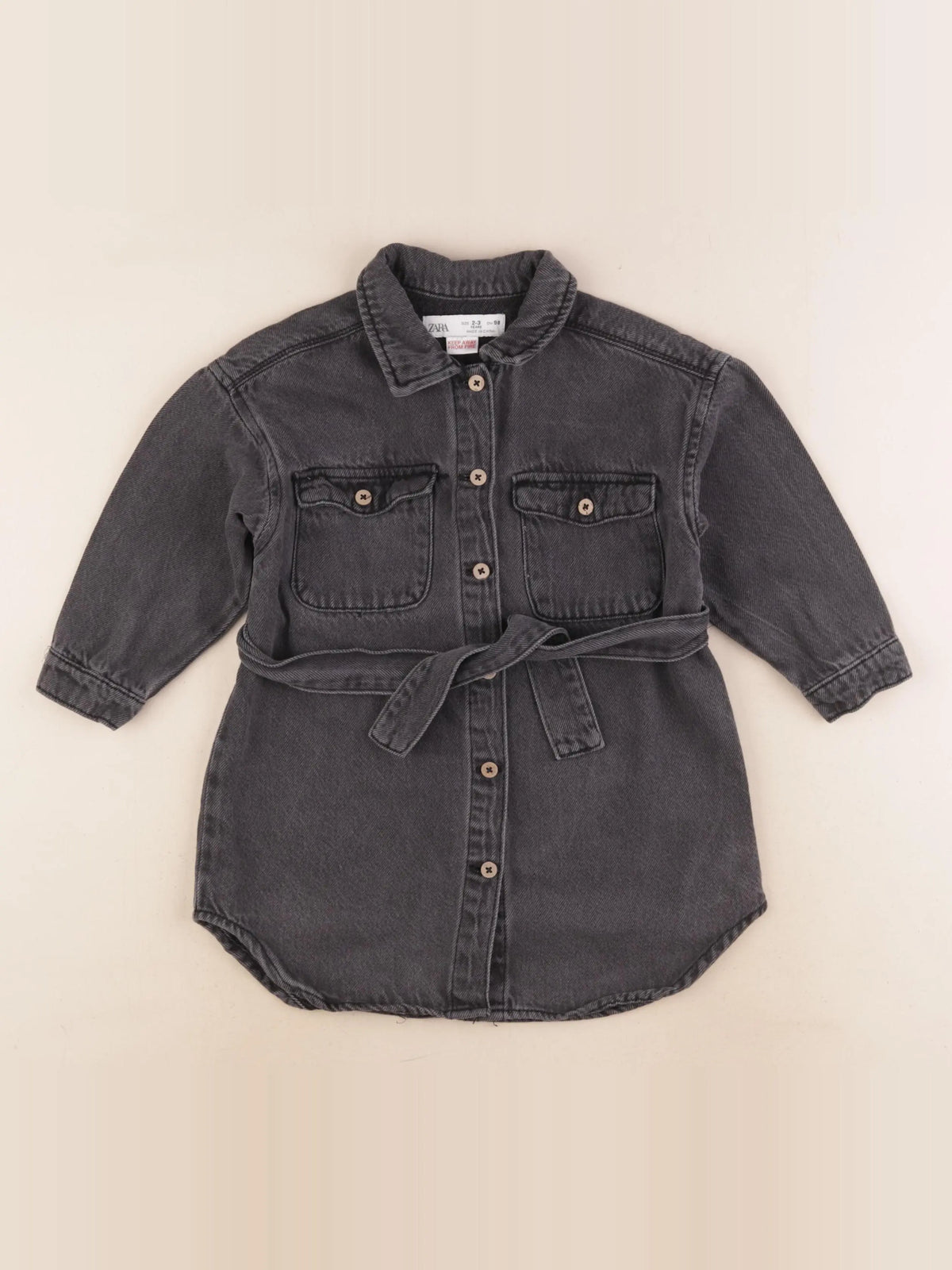 Zara - robe gris - 2/3 ans