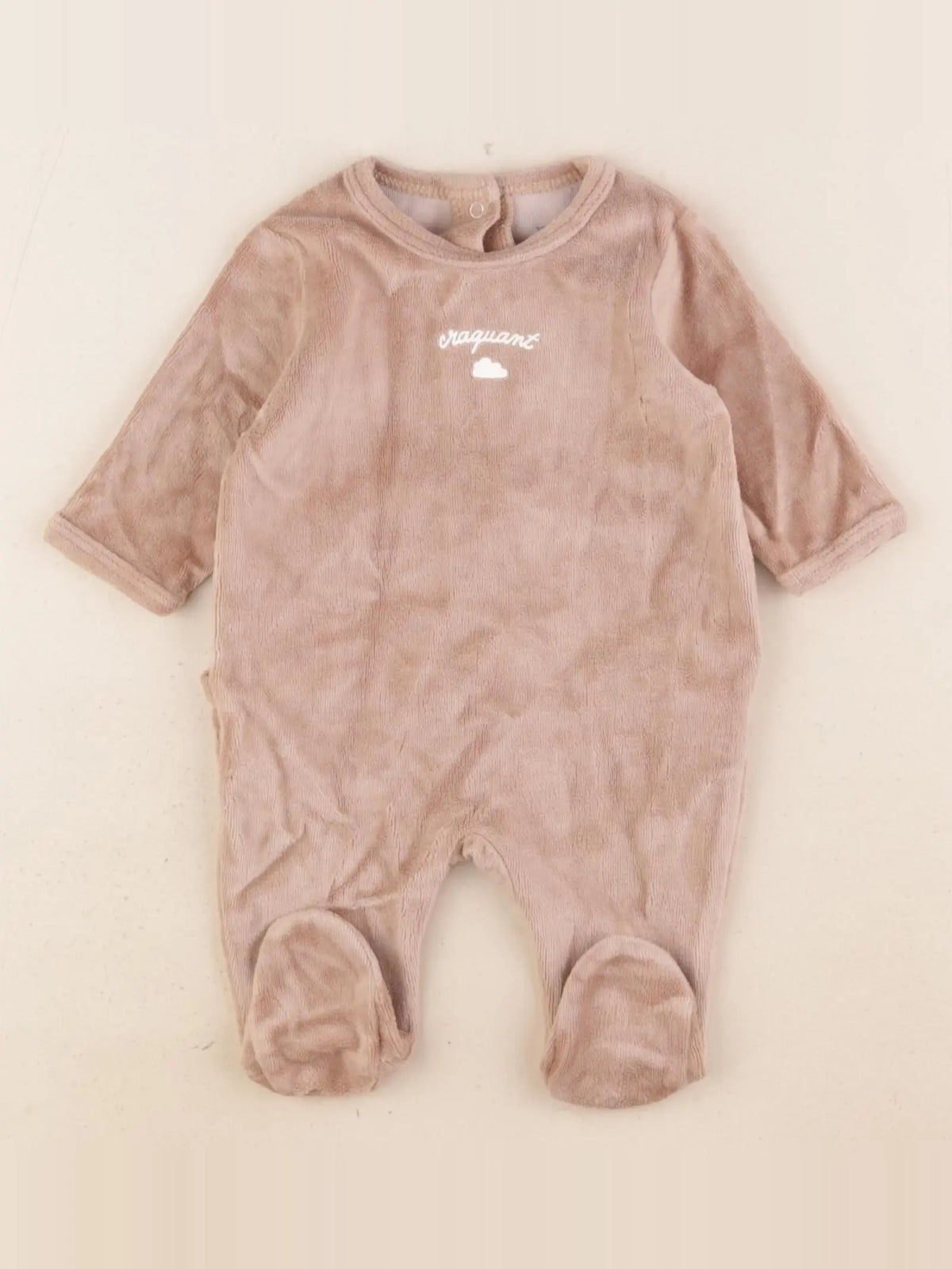 Vertbaudet - pyjama velours marron - 1 mois