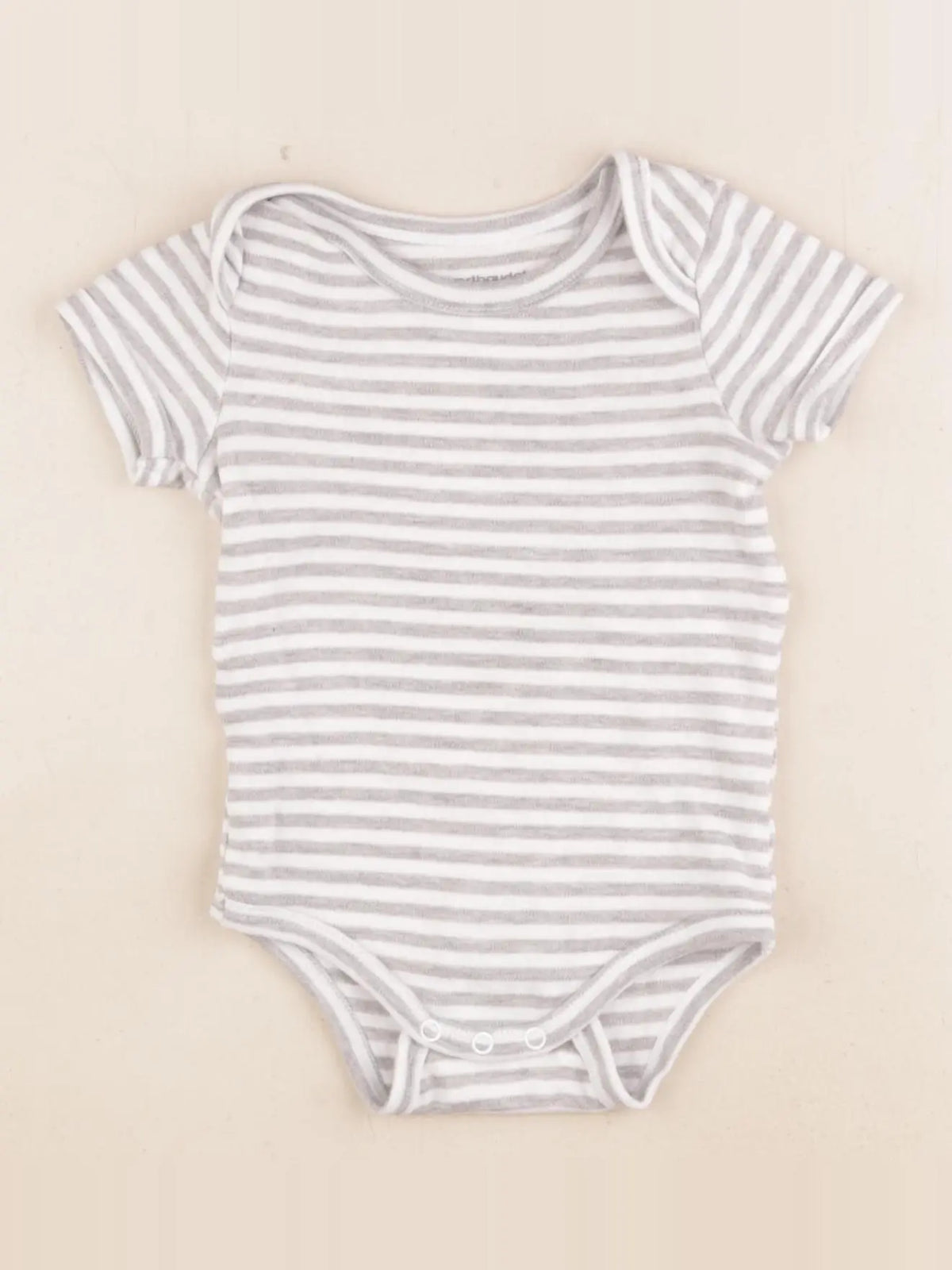 Vertbaudet - body blanc, gris - 6 mois