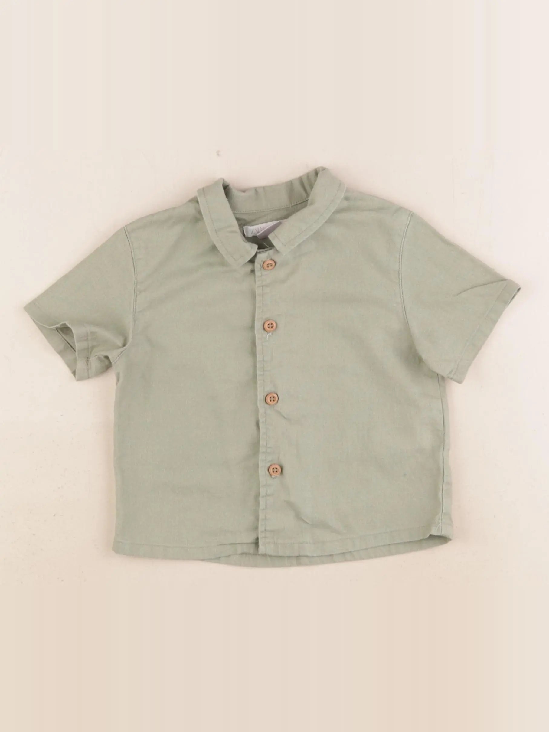 Zara - chemise vert - 6/9 mois