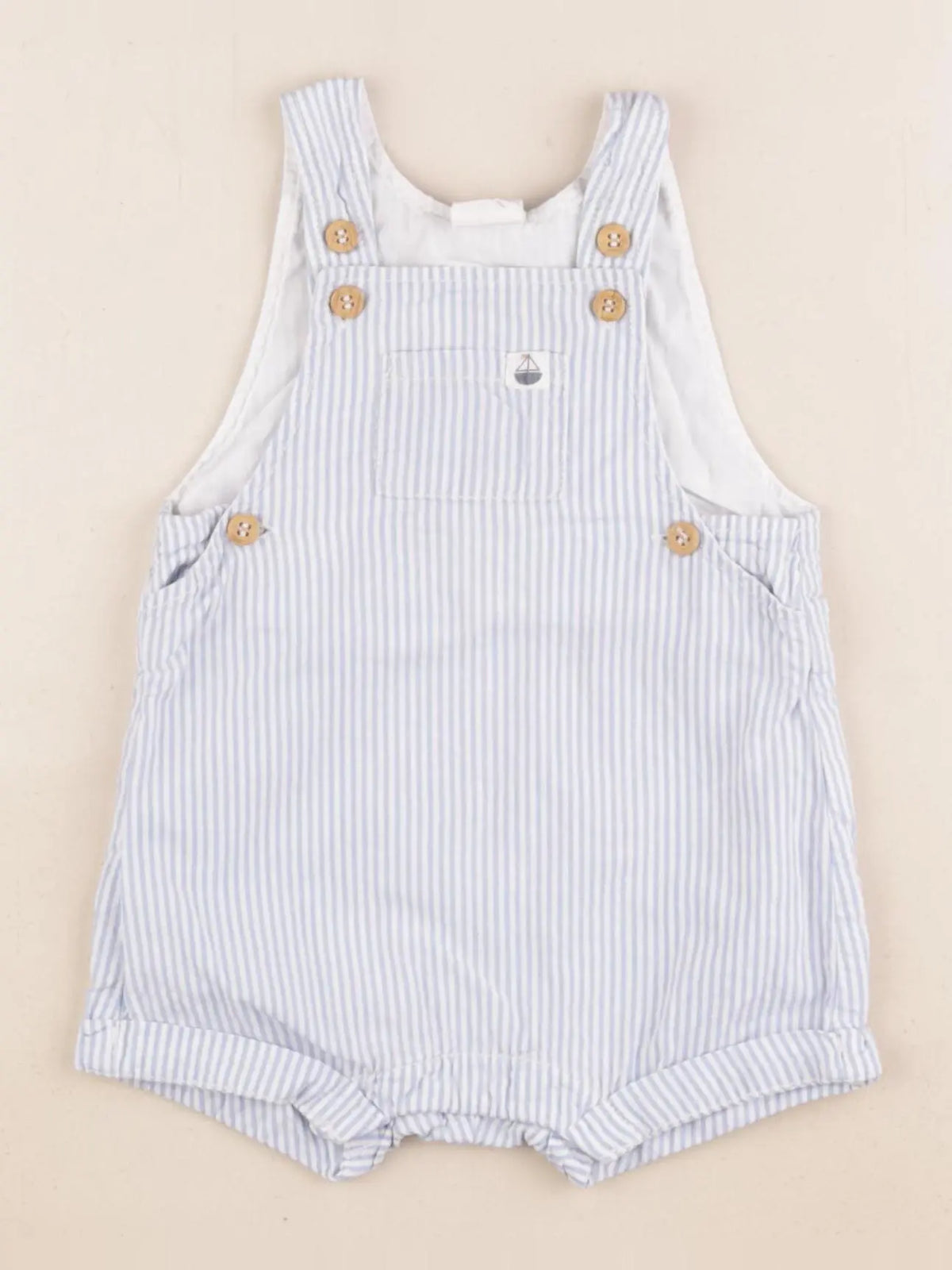 H&M - salopette blanc, bleu - 2/4 mois