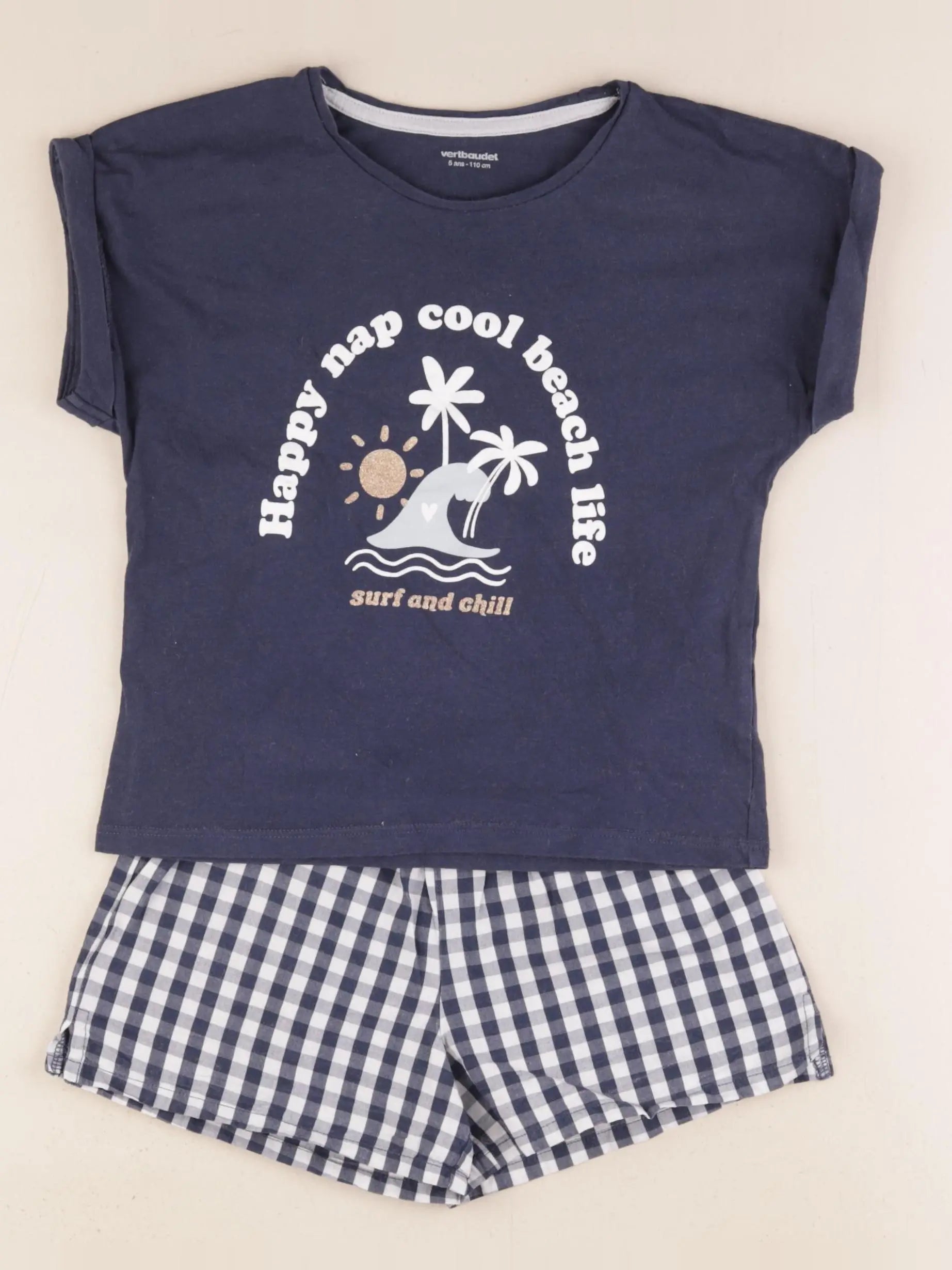 Vertbaudet - pyjama coton bleu - 5 ans