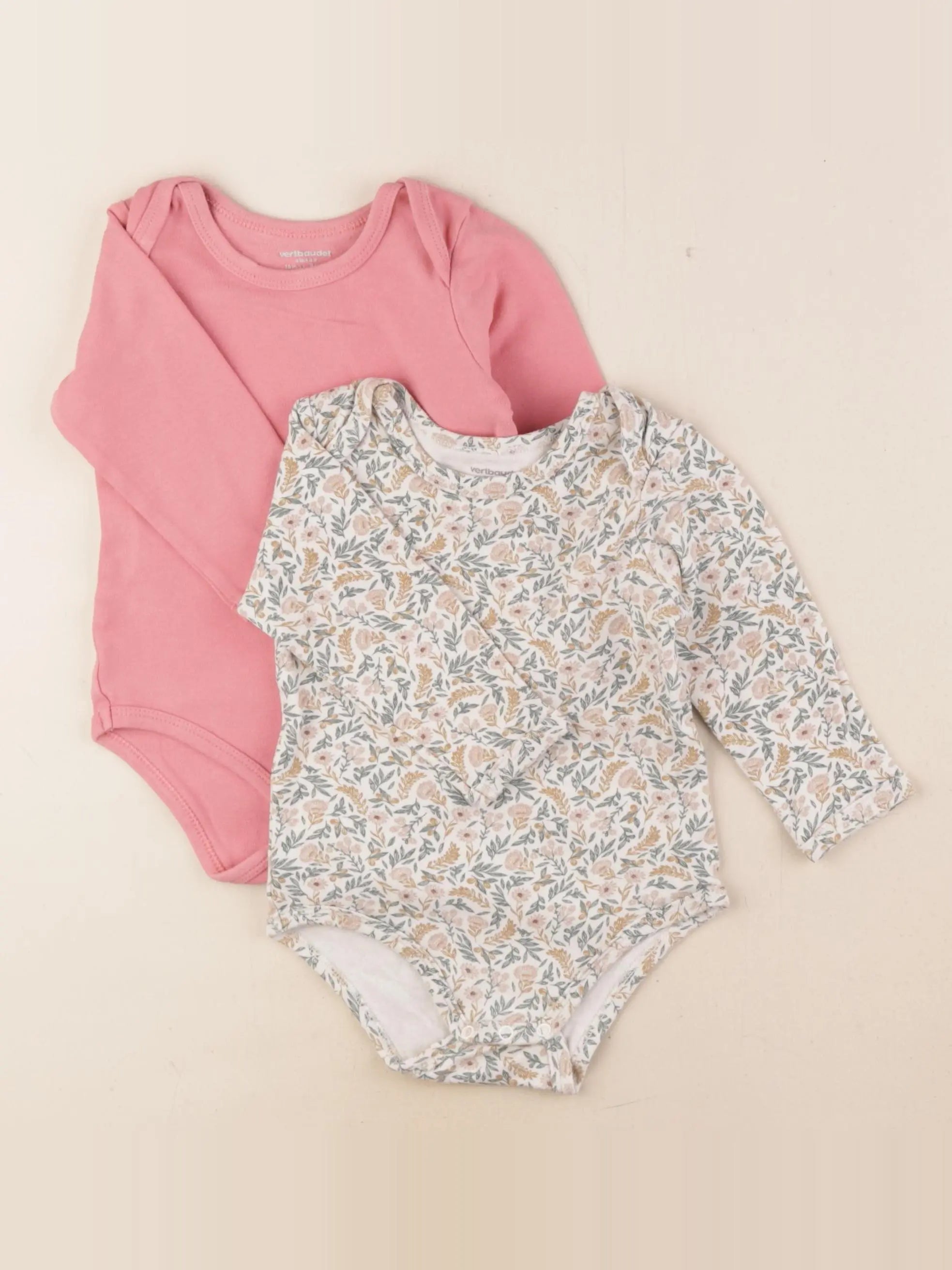 Vertbaudet - lot de 2 bodies en coton multicolore - 18 mois