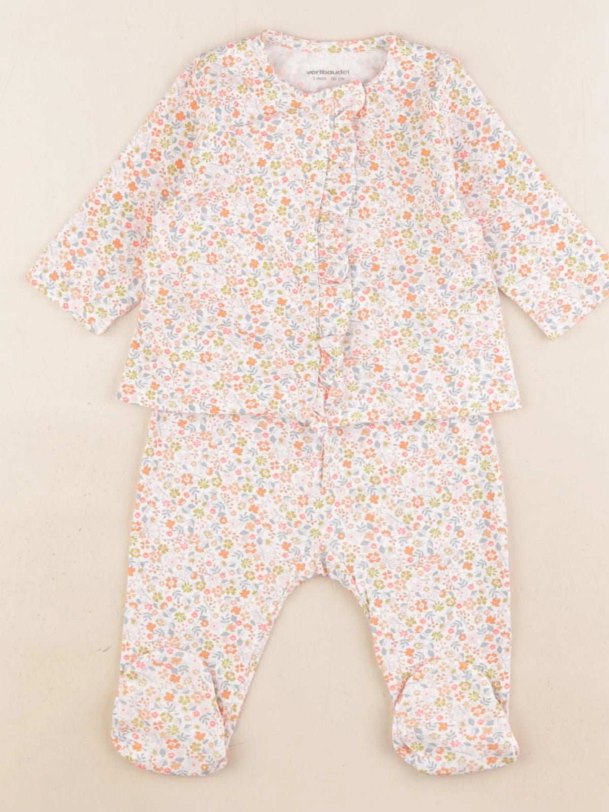 Vertbaudet - pyjama coton multicolore - 3 mois