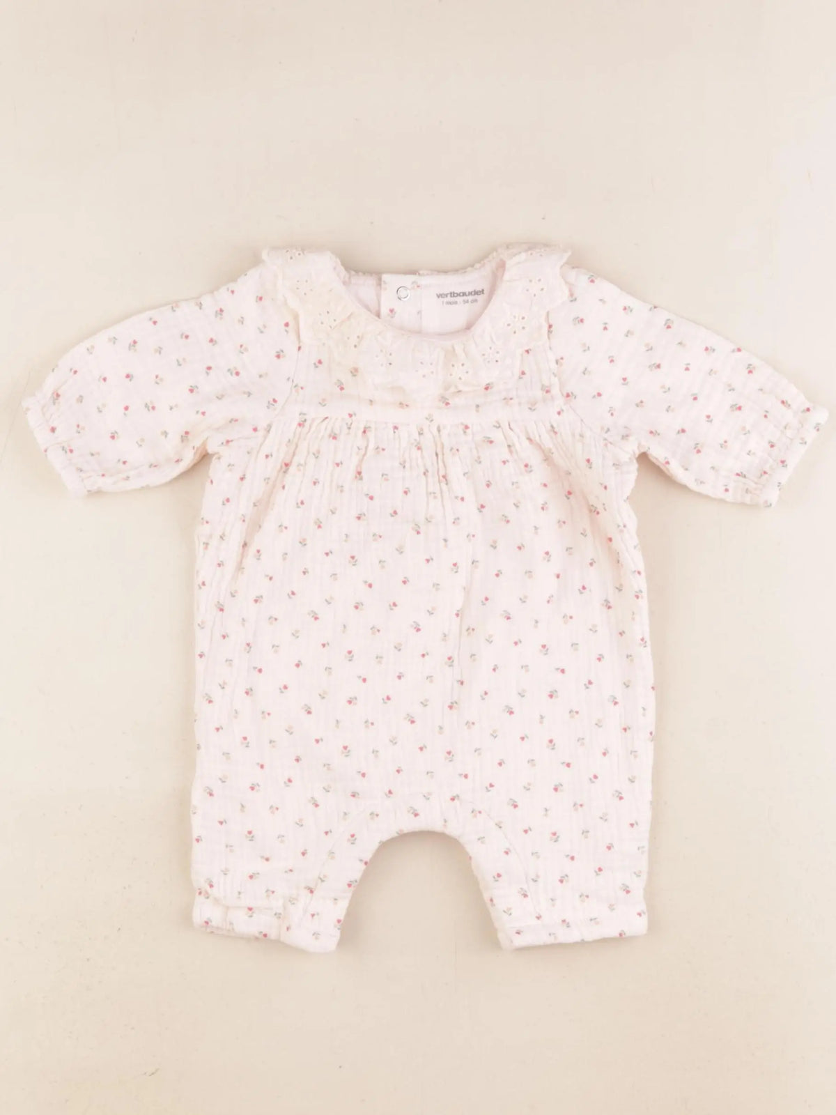 Vertbaudet - combinaison rose - 1 mois