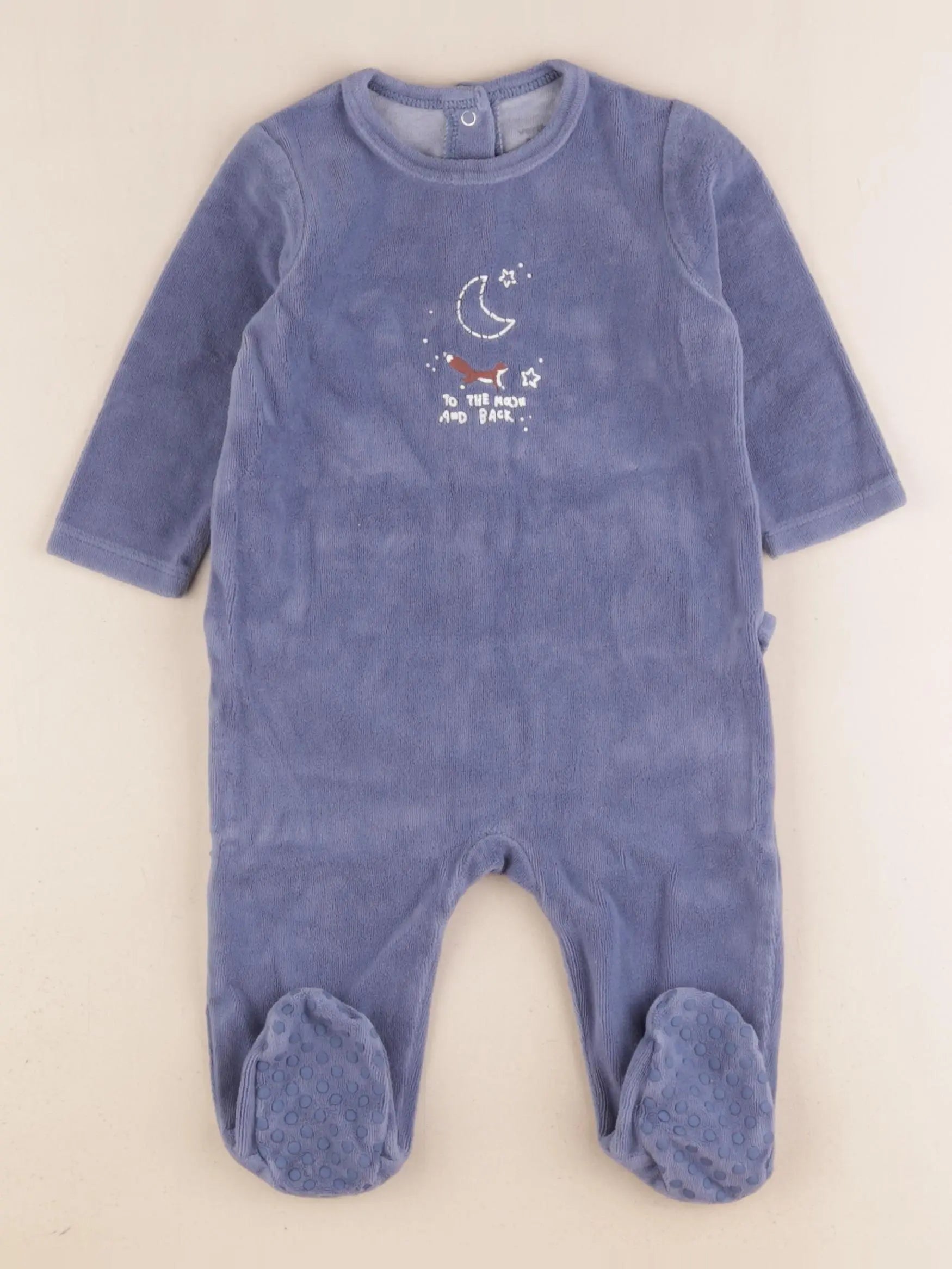 Vertbaudet - pyjama velours bleu - 9 mois