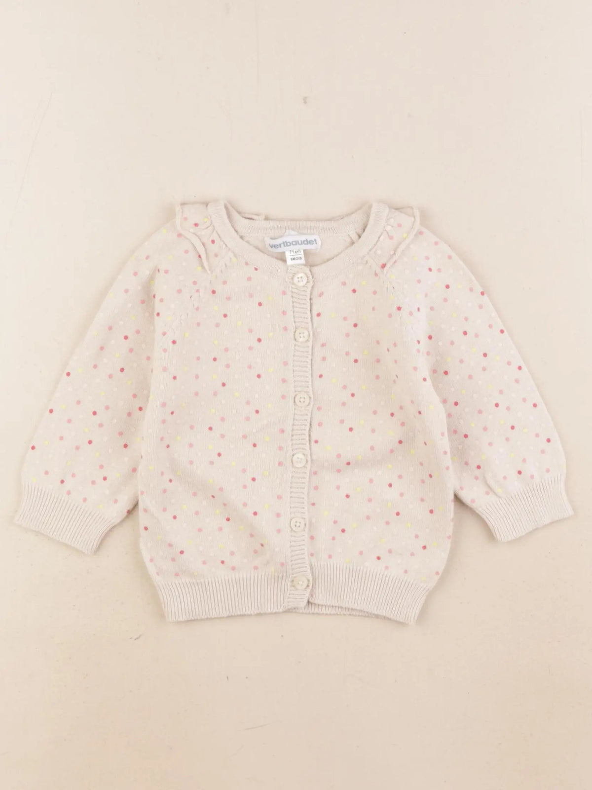 Vertbaudet - gilet marron - 9 mois