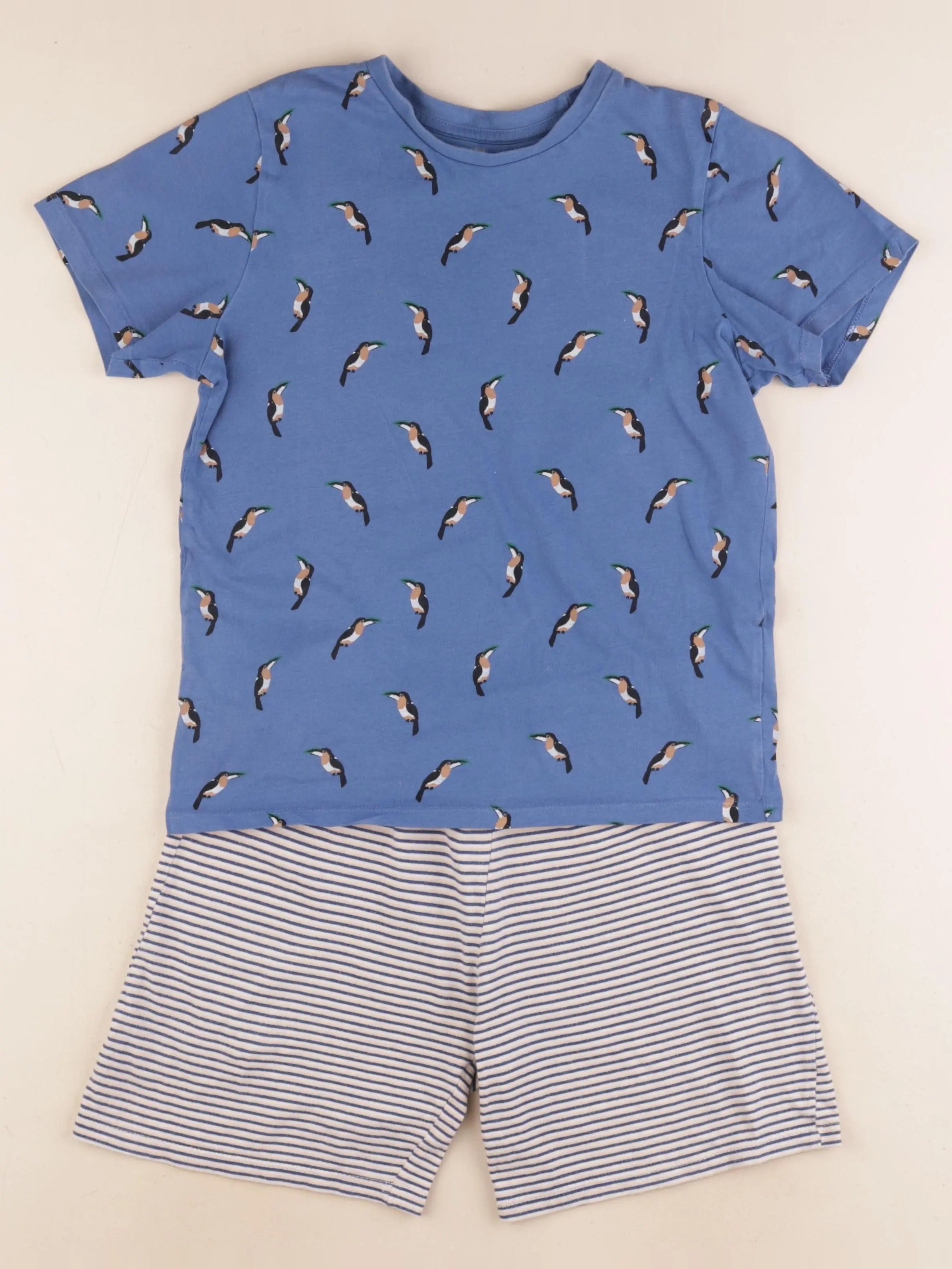 Vertbaudet - pyjama coton bleu, gris - 10 ans