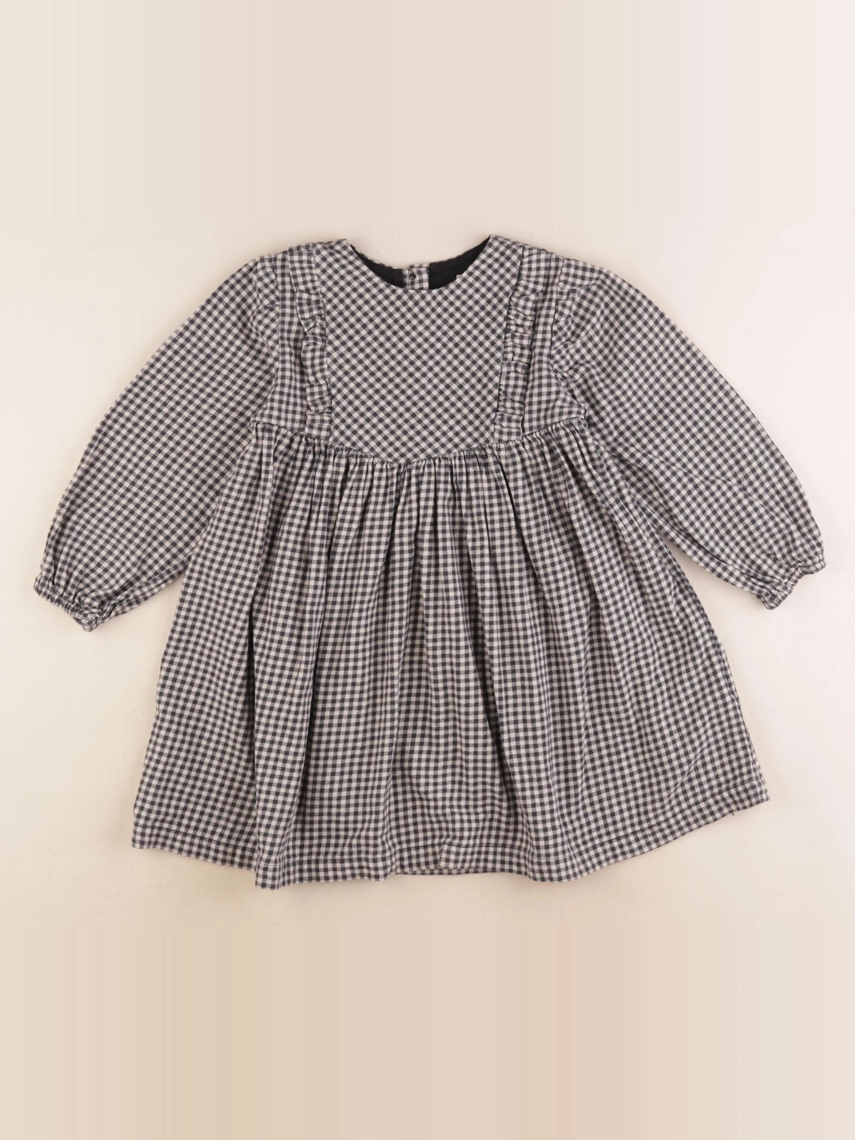 Vertbaudet - robe beige, gris - 5 ans