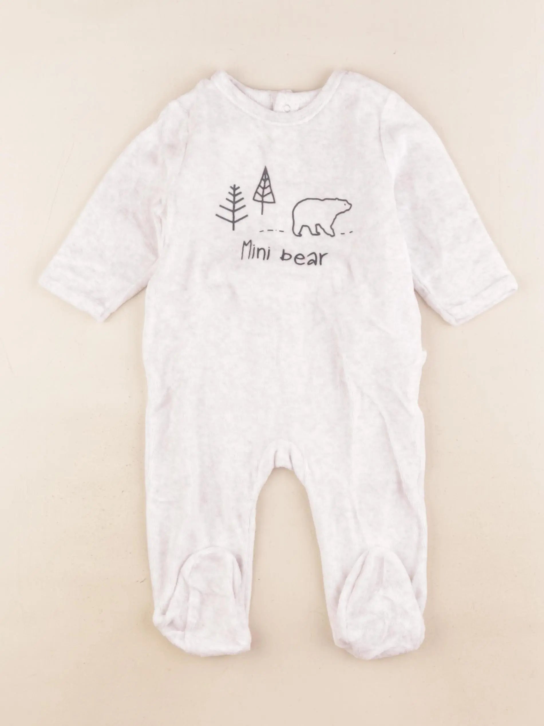 Vertbaudet - pyjama velours blanc - 6 mois