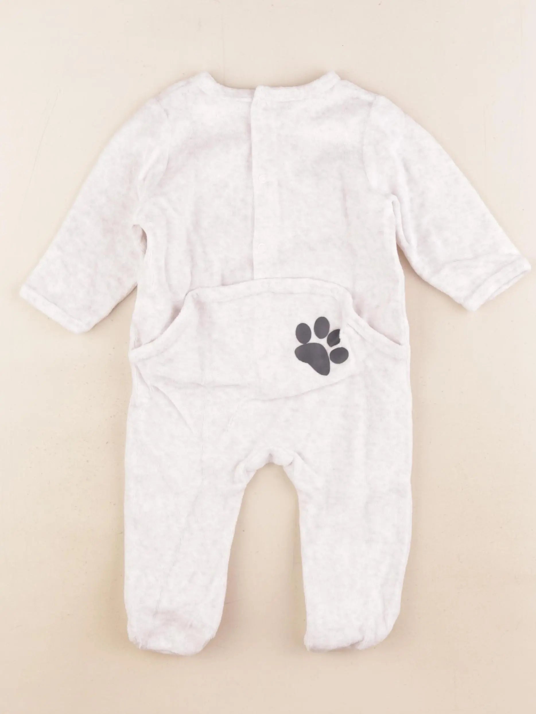 Vertbaudet - pyjama velours blanc - 6 mois