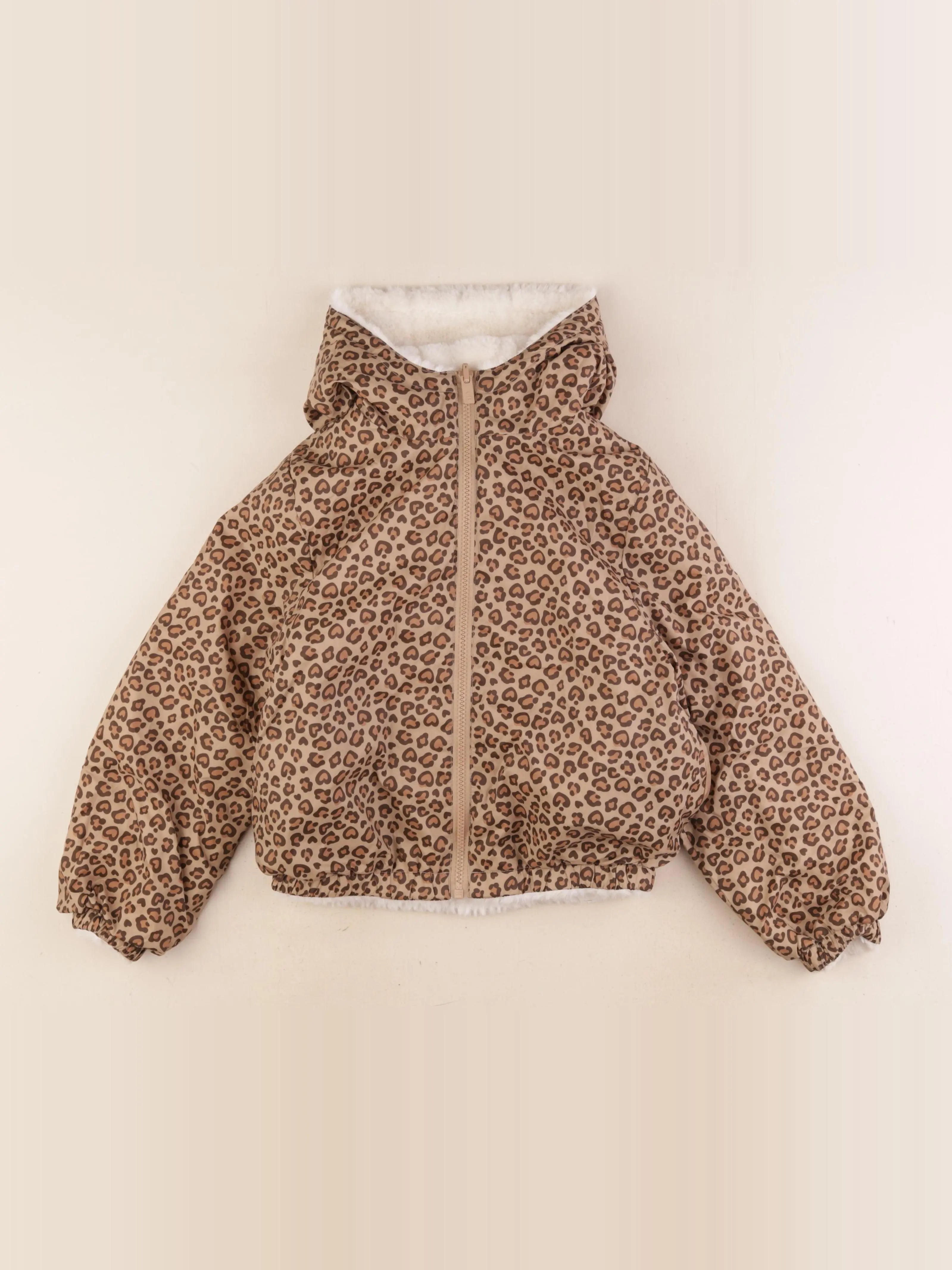Vertbaudet - veste réversible blanc, marron - 8 ans