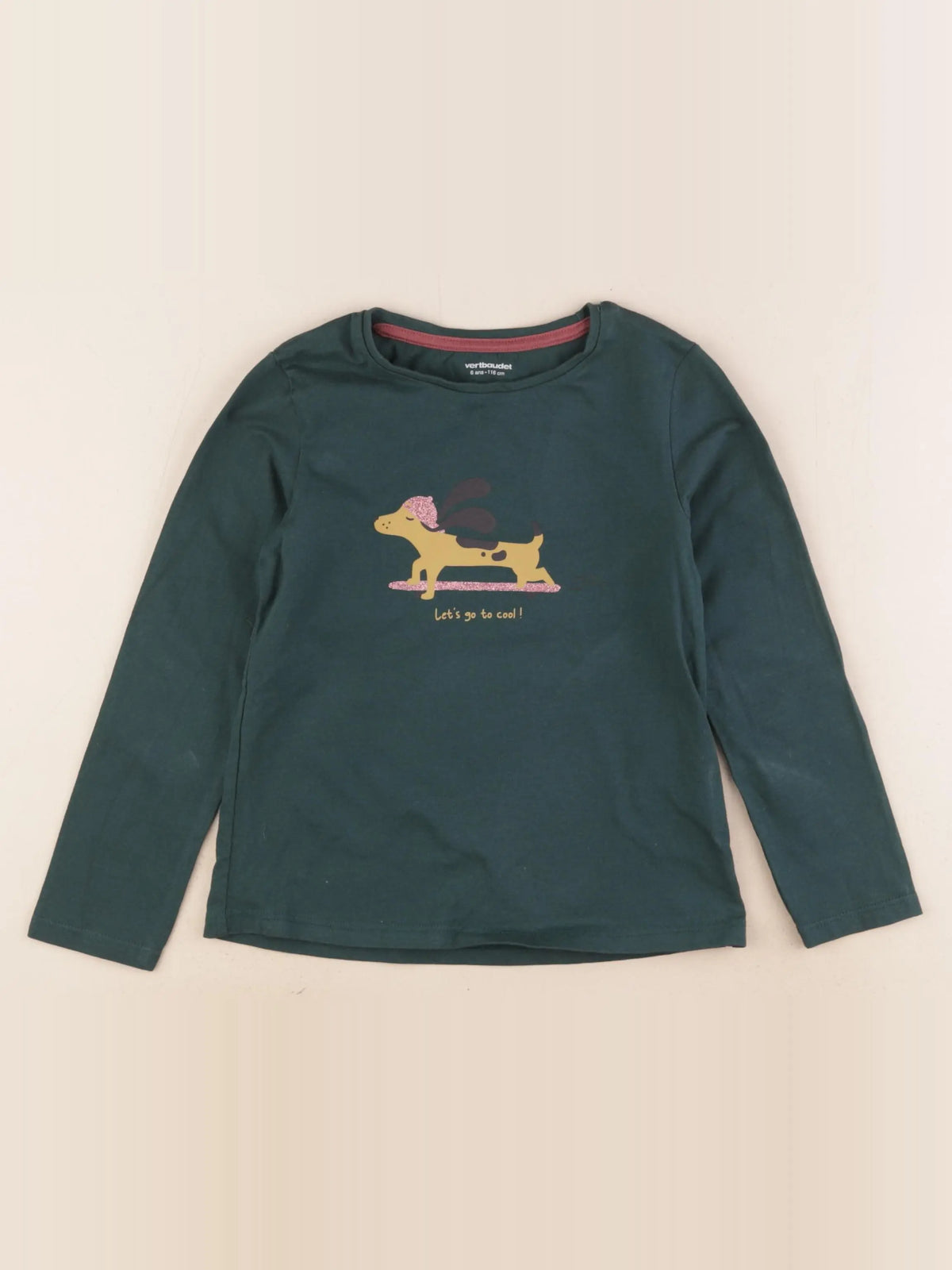 Vertbaudet - tee-shirt vert - 6 ans