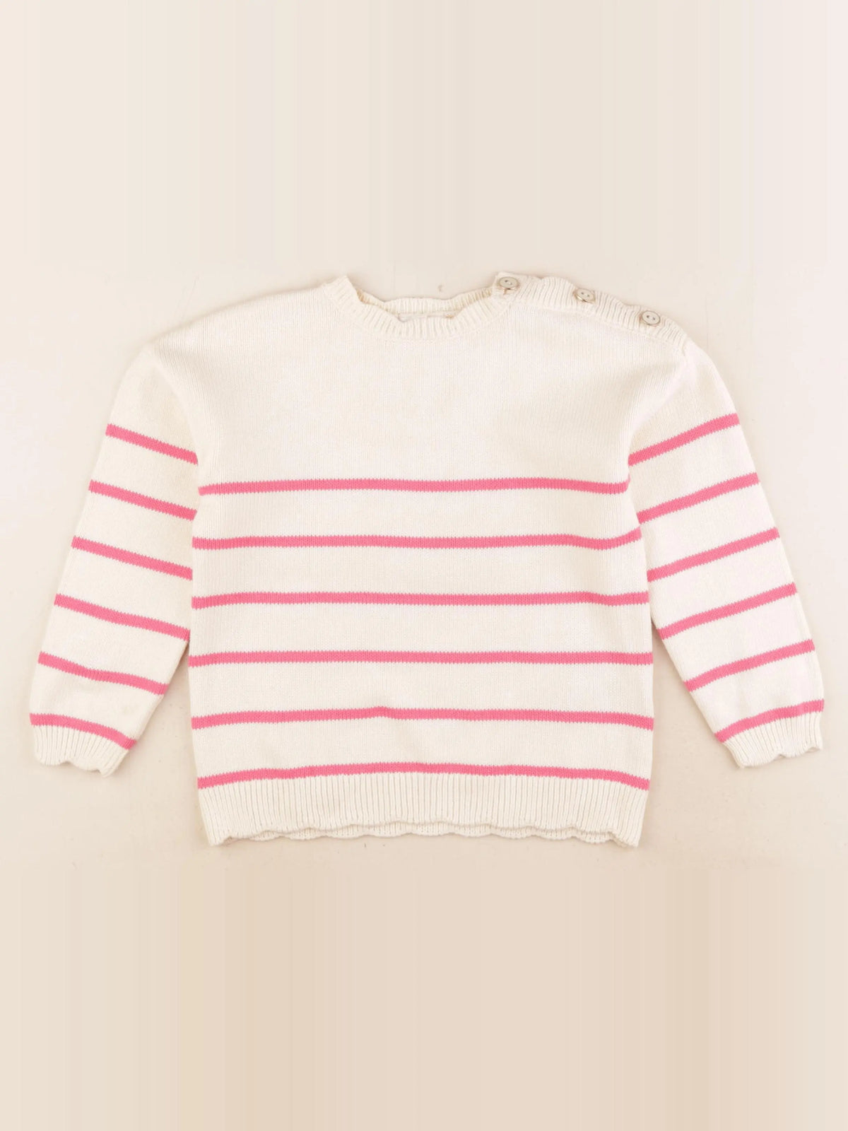 Vertbaudet - pull beige - 6 ans