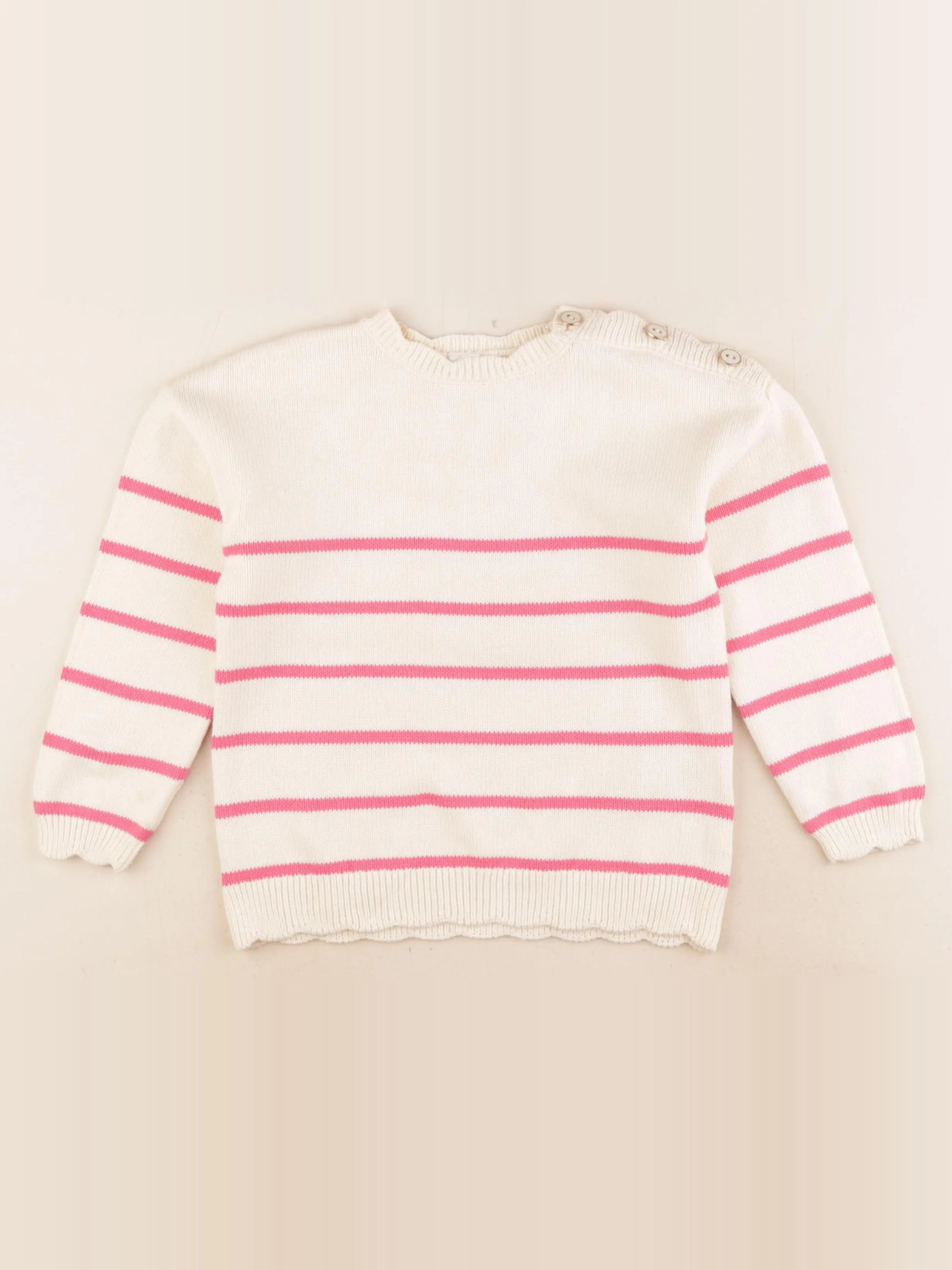 Vertbaudet - pull beige - 6 ans
