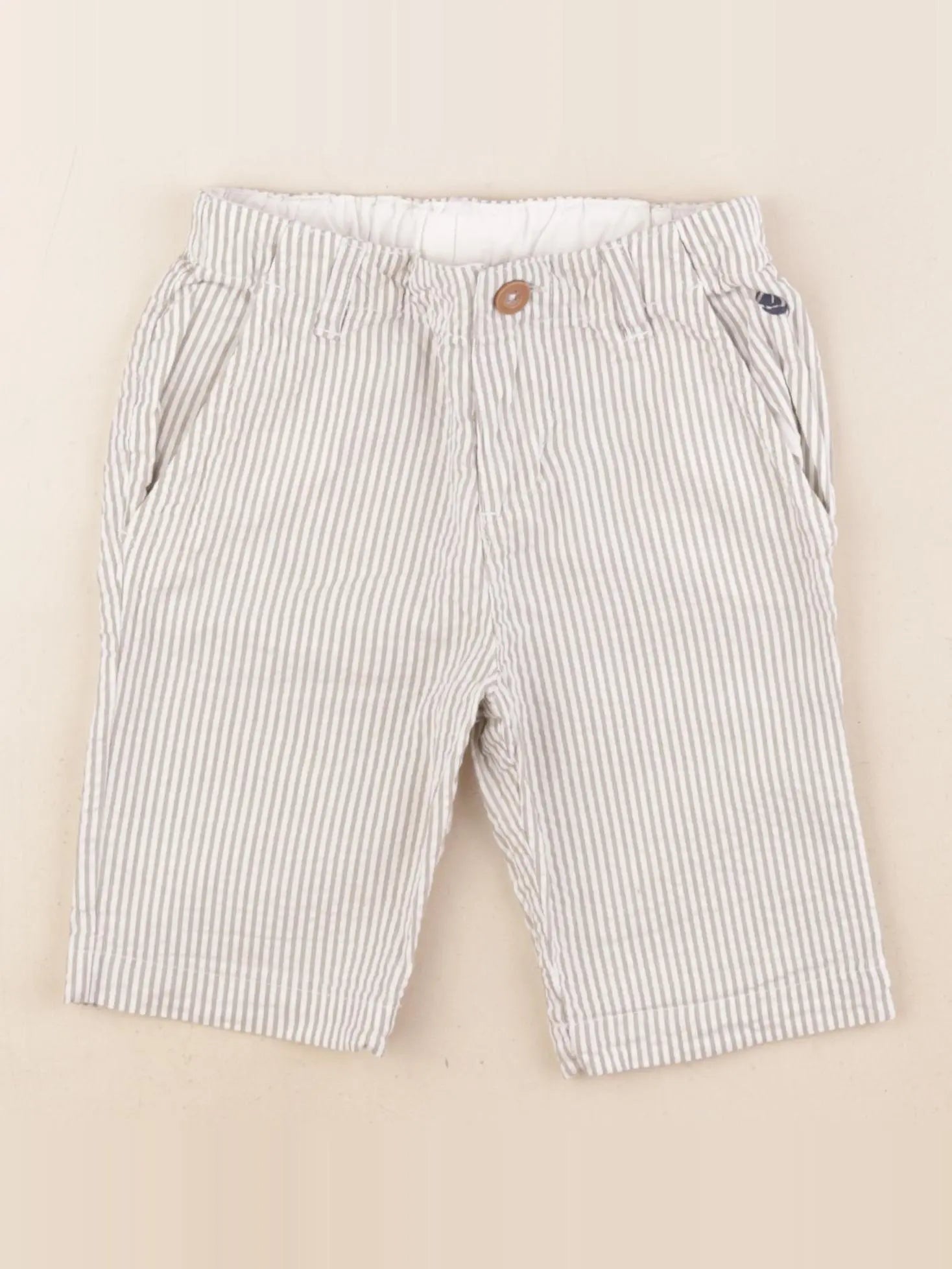Petit Bateau - short blanc, gris - 4 ans