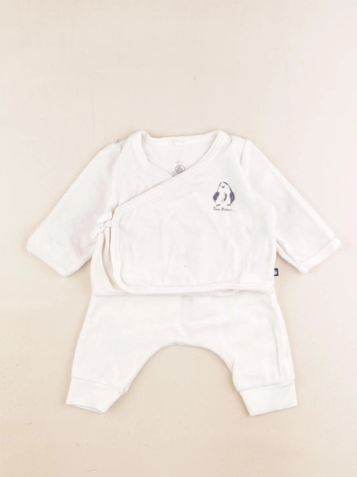 Petit Bateau - pyjama velours blanc - 3 mois