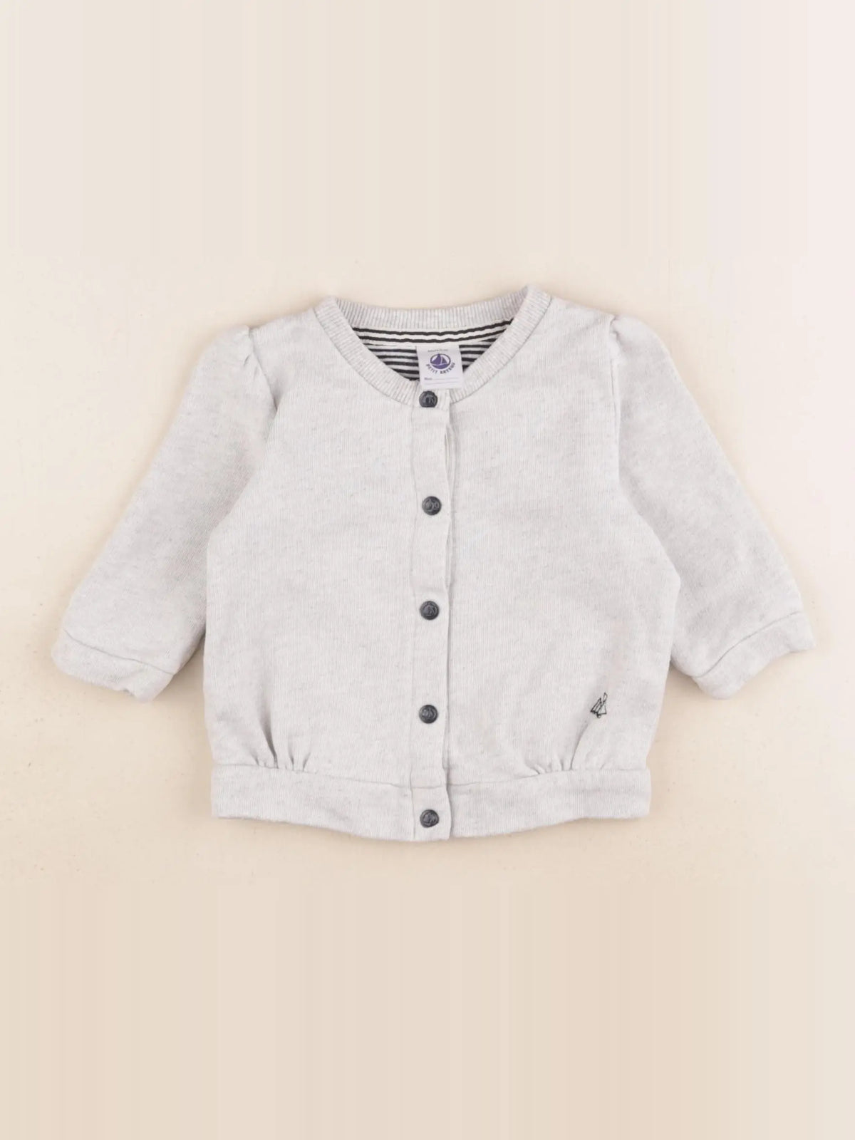 Petit Bateau - sweat gris - 6 mois