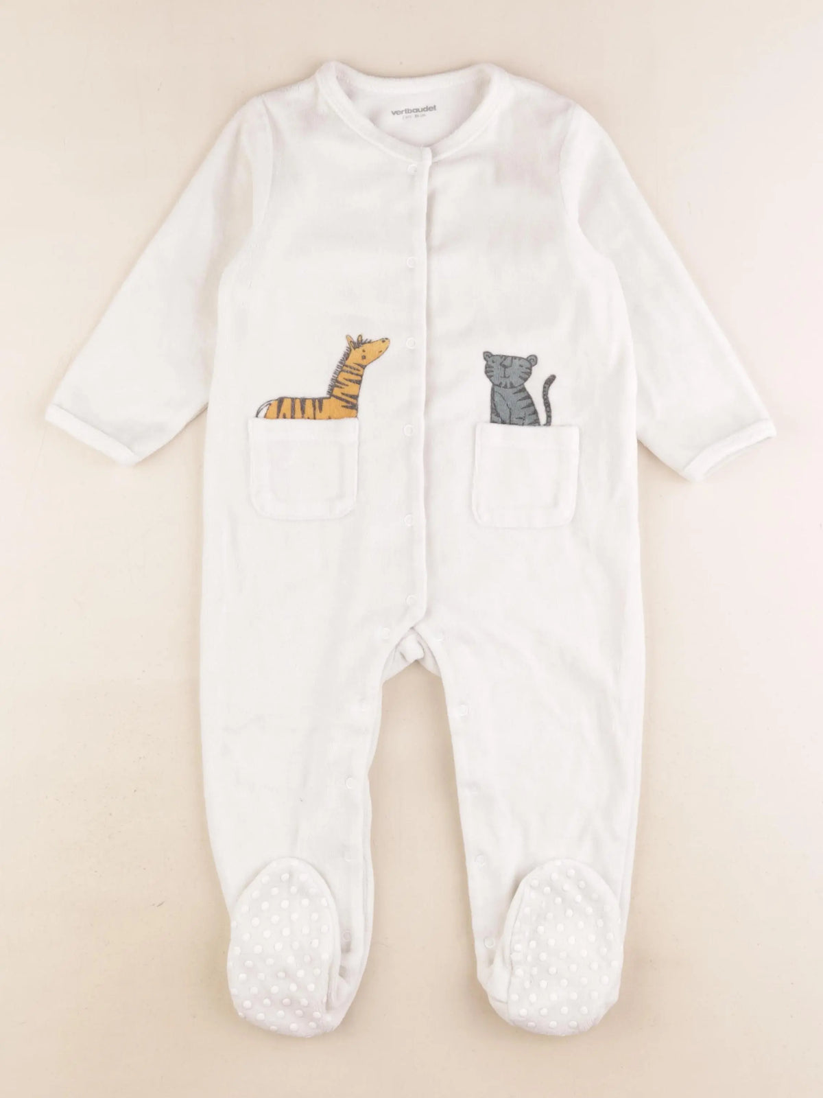 Vertbaudet - pyjama velours blanc - 2 ans