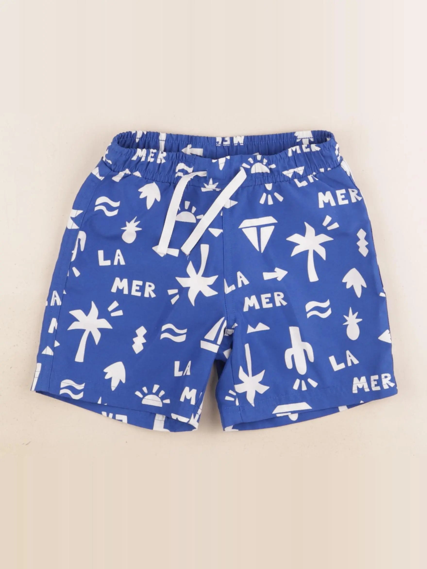 Petit Bateau - maillot de bain bleu, blanc - 5 ans