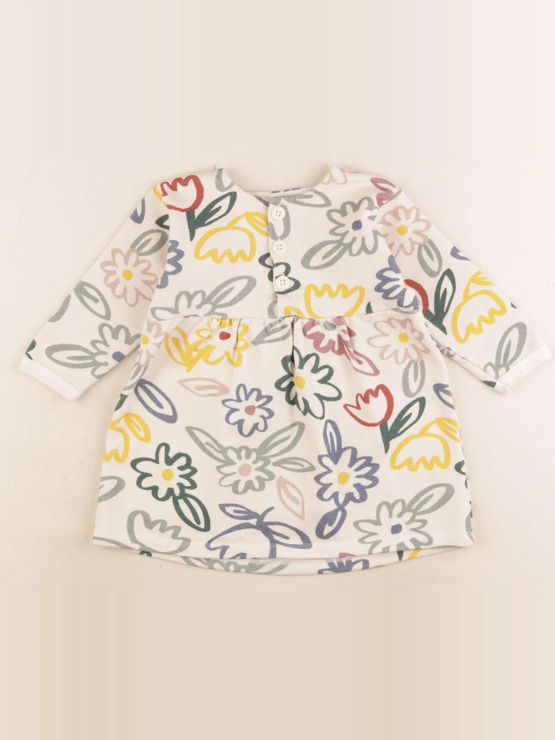 Petit Bateau - robe beige, multicolore - 18 mois