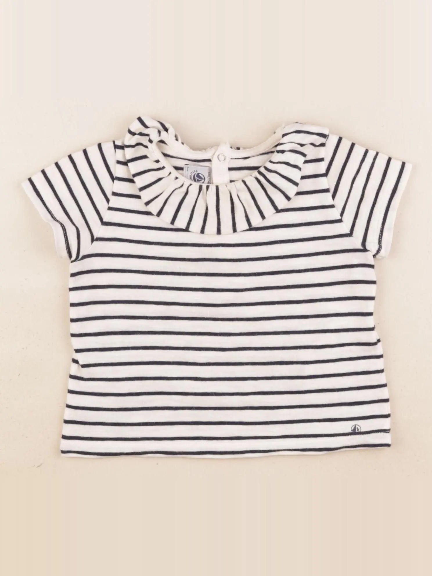 Petit Bateau - tee-shirt beige, bleu - 12 mois