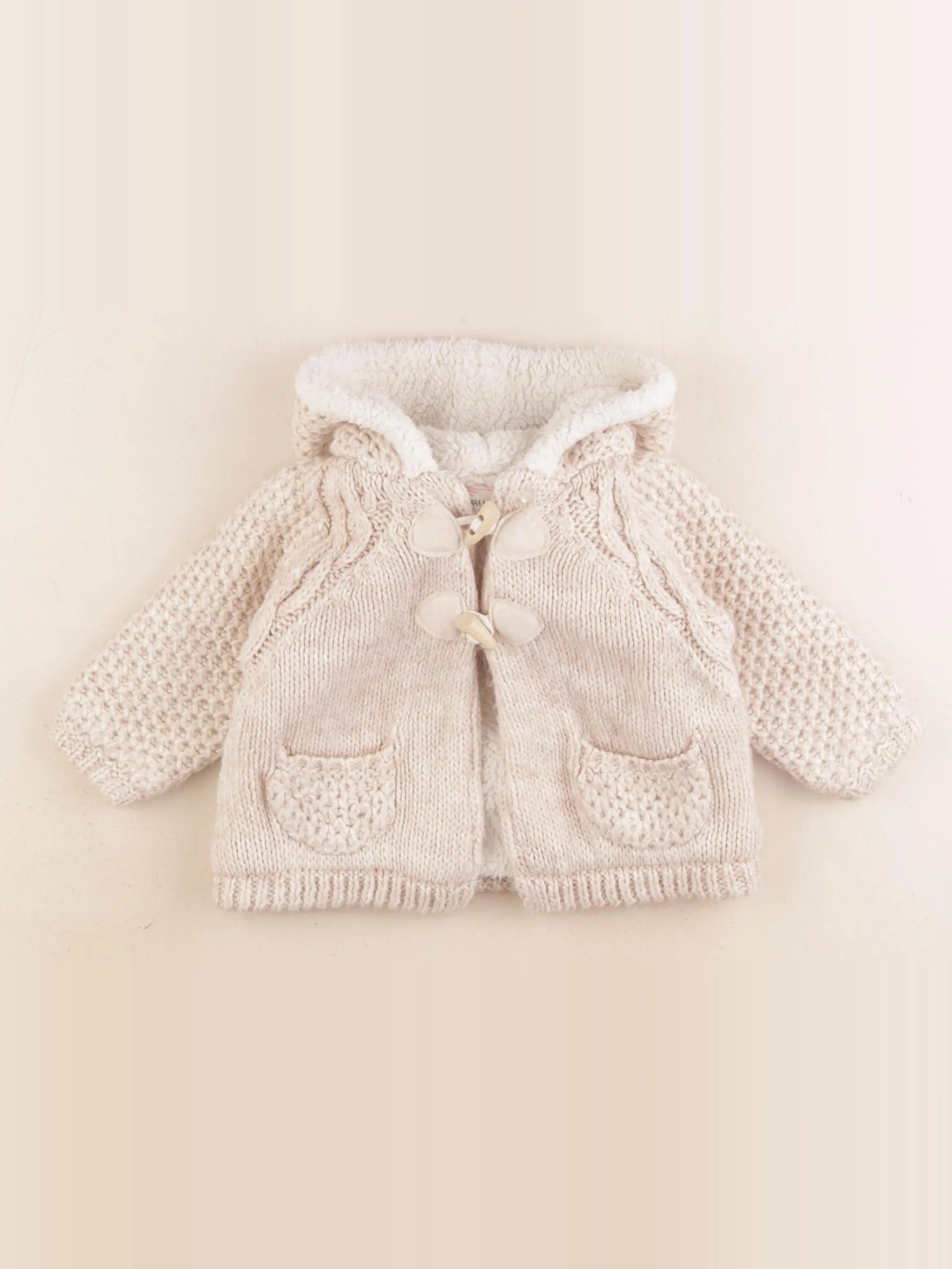 Zara - veste doublé beige - 12/18 mois