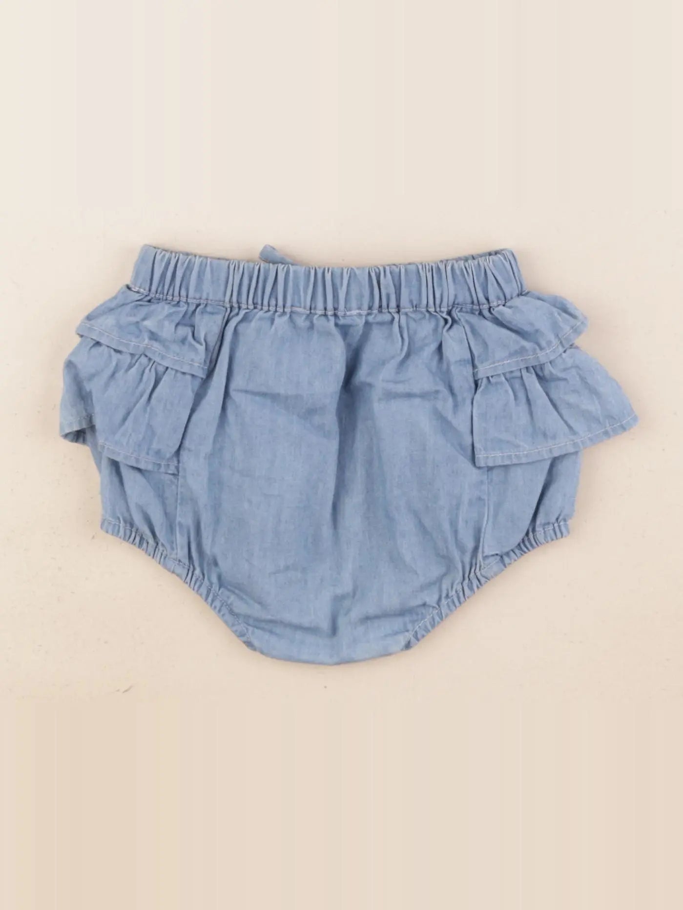 Boutchou - bloomer volants au dos bleu - 6 mois