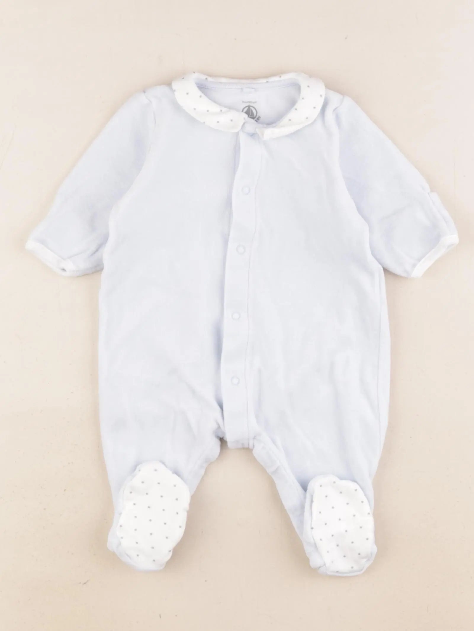 Petit Bateau - pyjama velours bleu - 3 mois