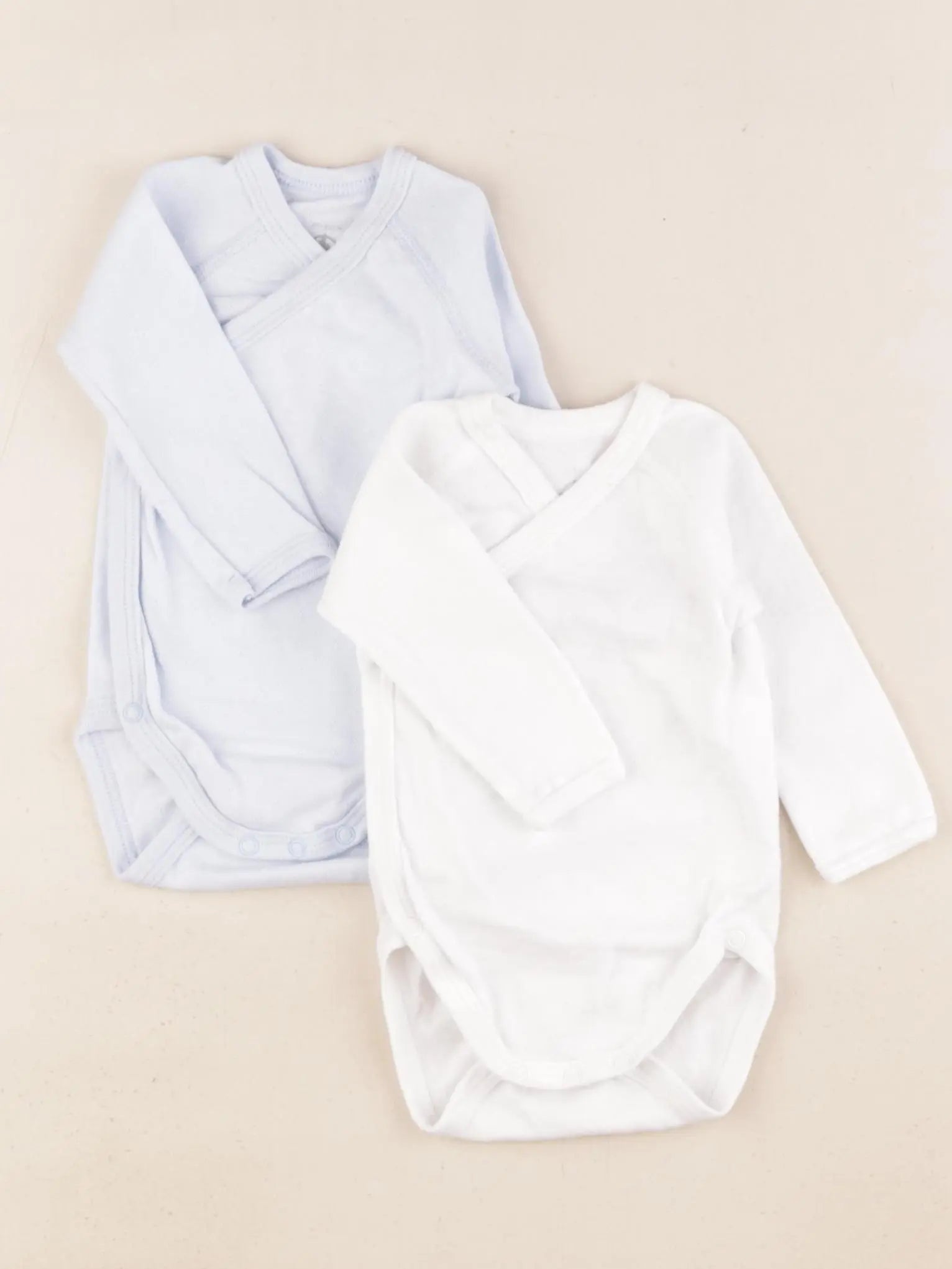 Petit Bateau - lot de 2 bodies en coton bleu, blanc - 3 mois
