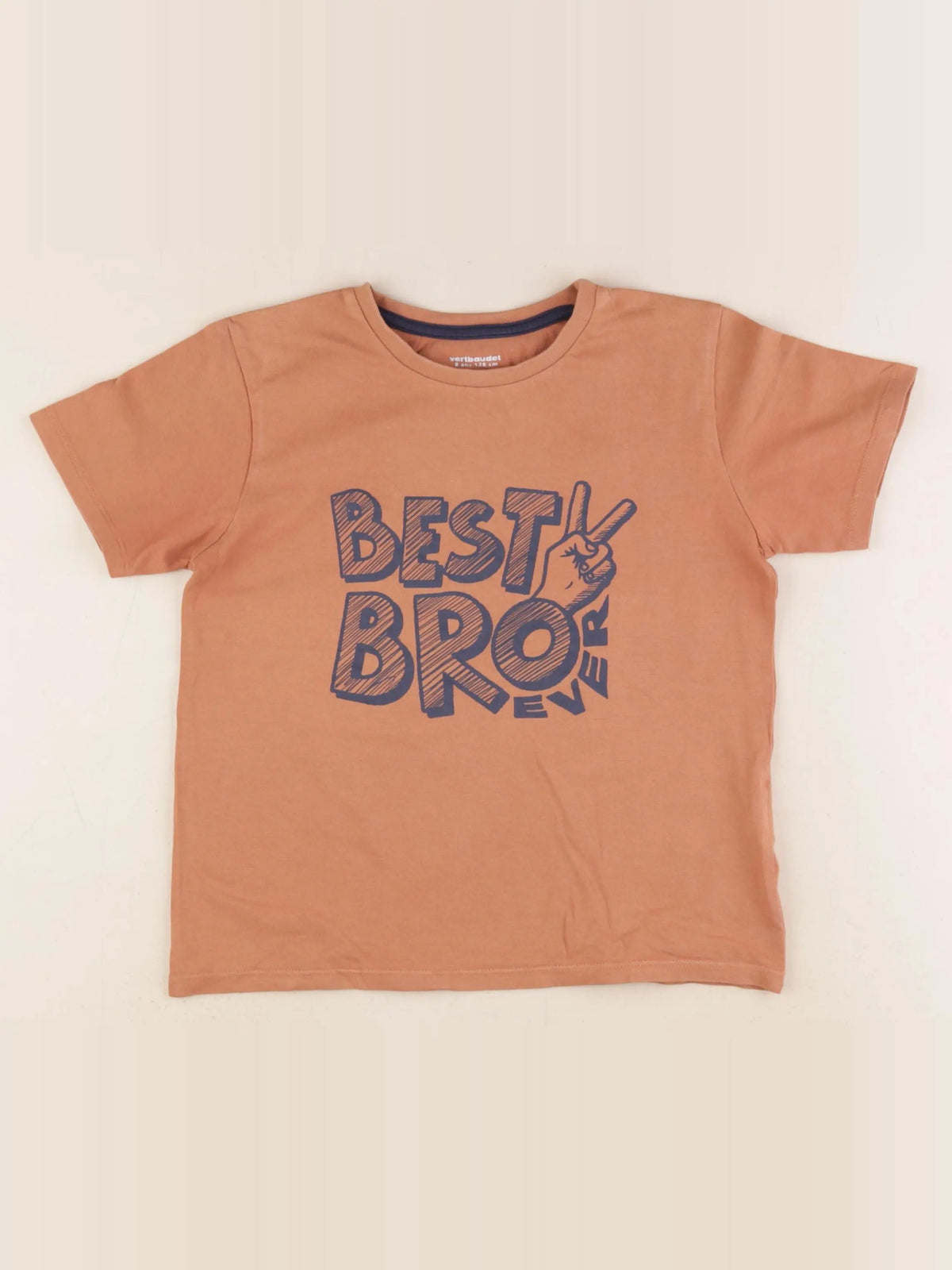 Vertbaudet - tee-shirt marron - 8 ans