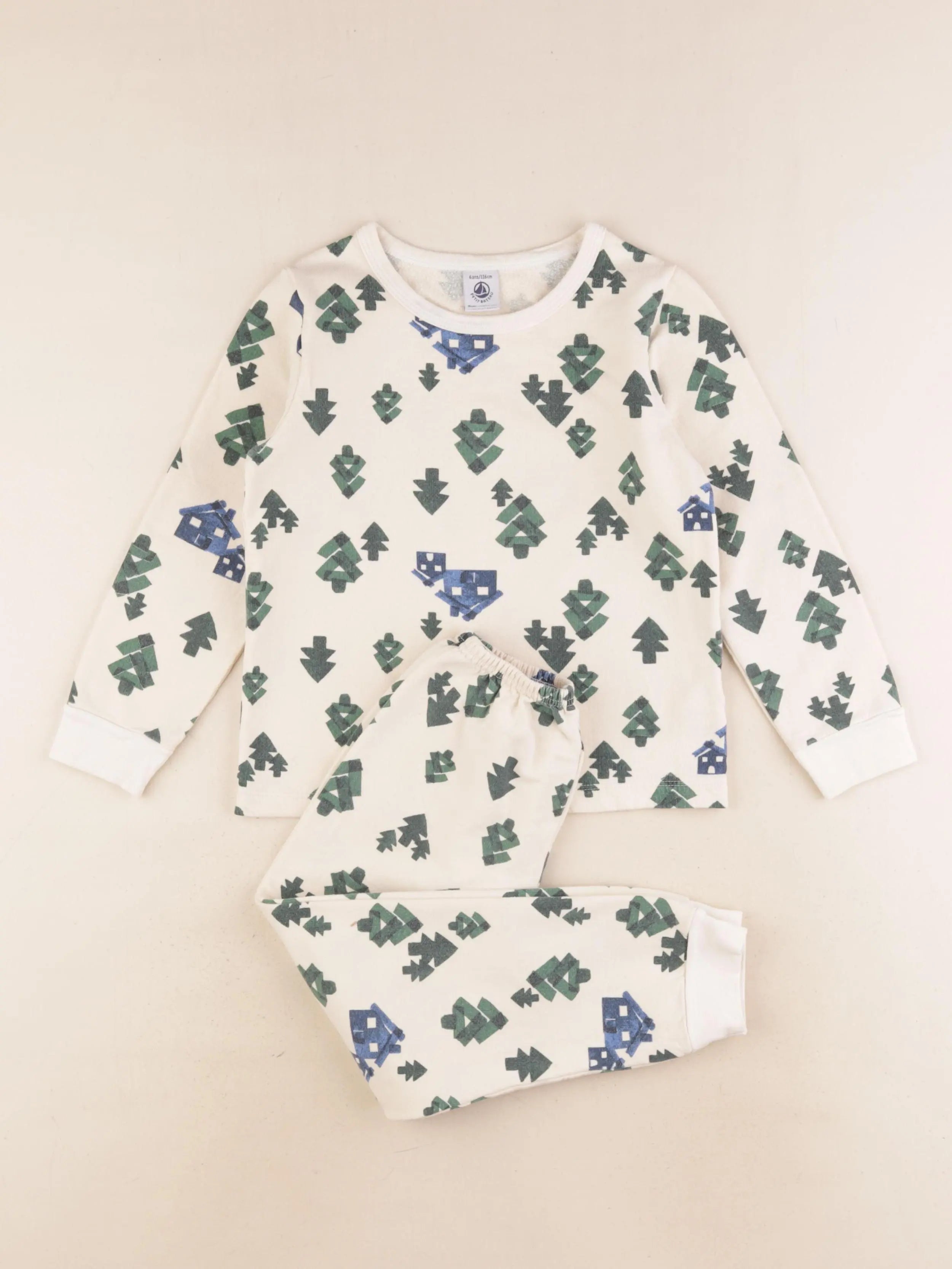 Petit Bateau - pyjama coton beige - 6 ans