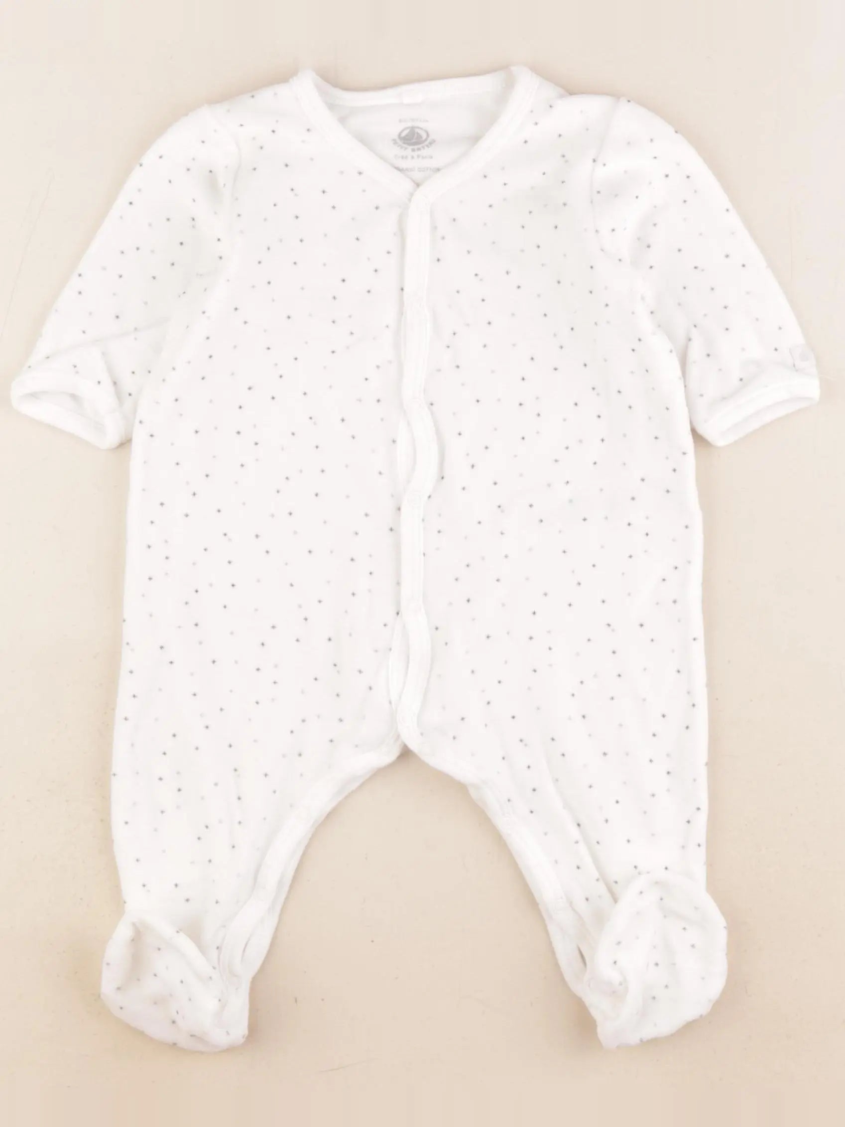 Petit Bateau - pyjama coton blanc - 6 mois