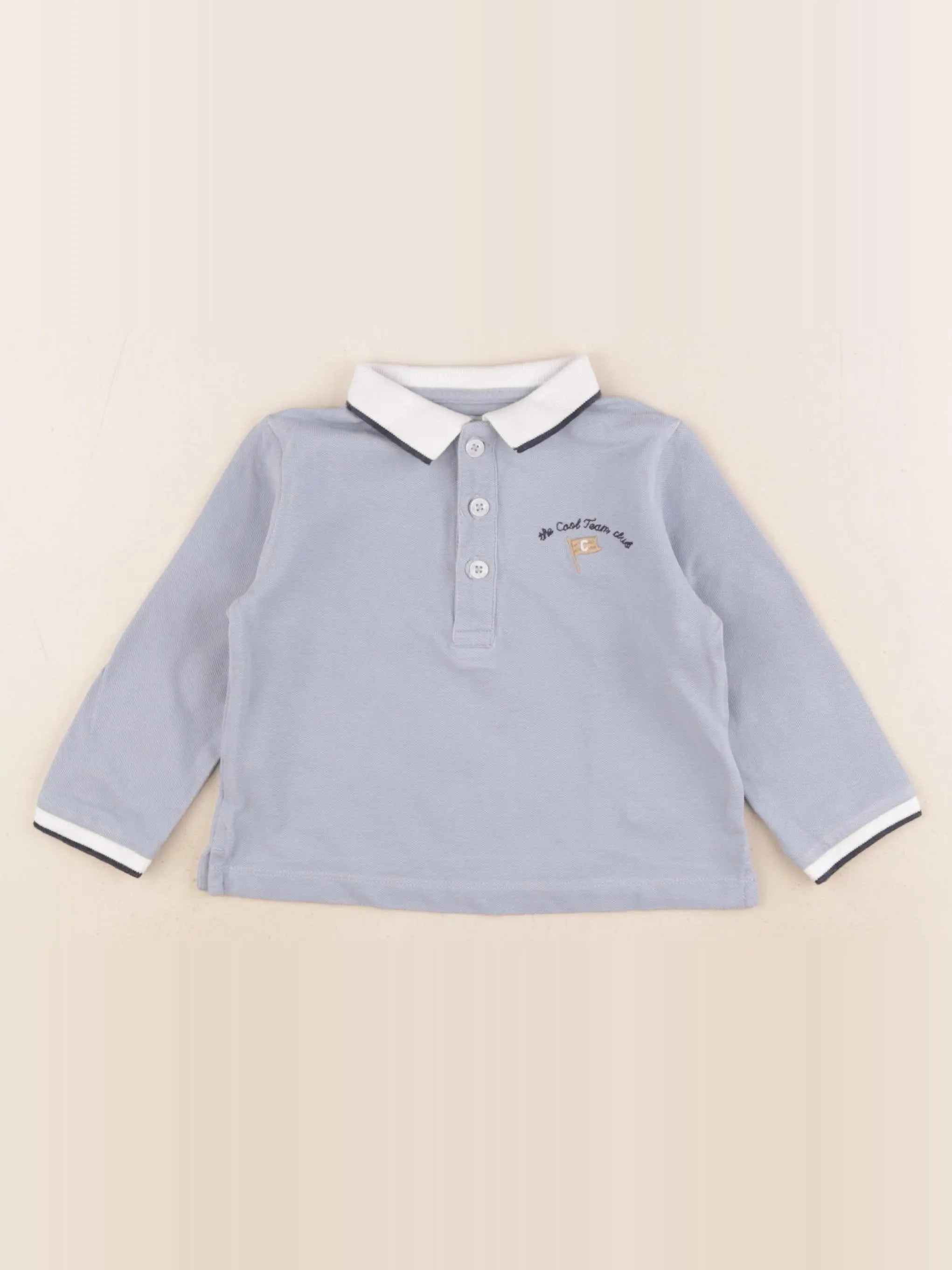 Cyrillus - polo bleu - 18 mois