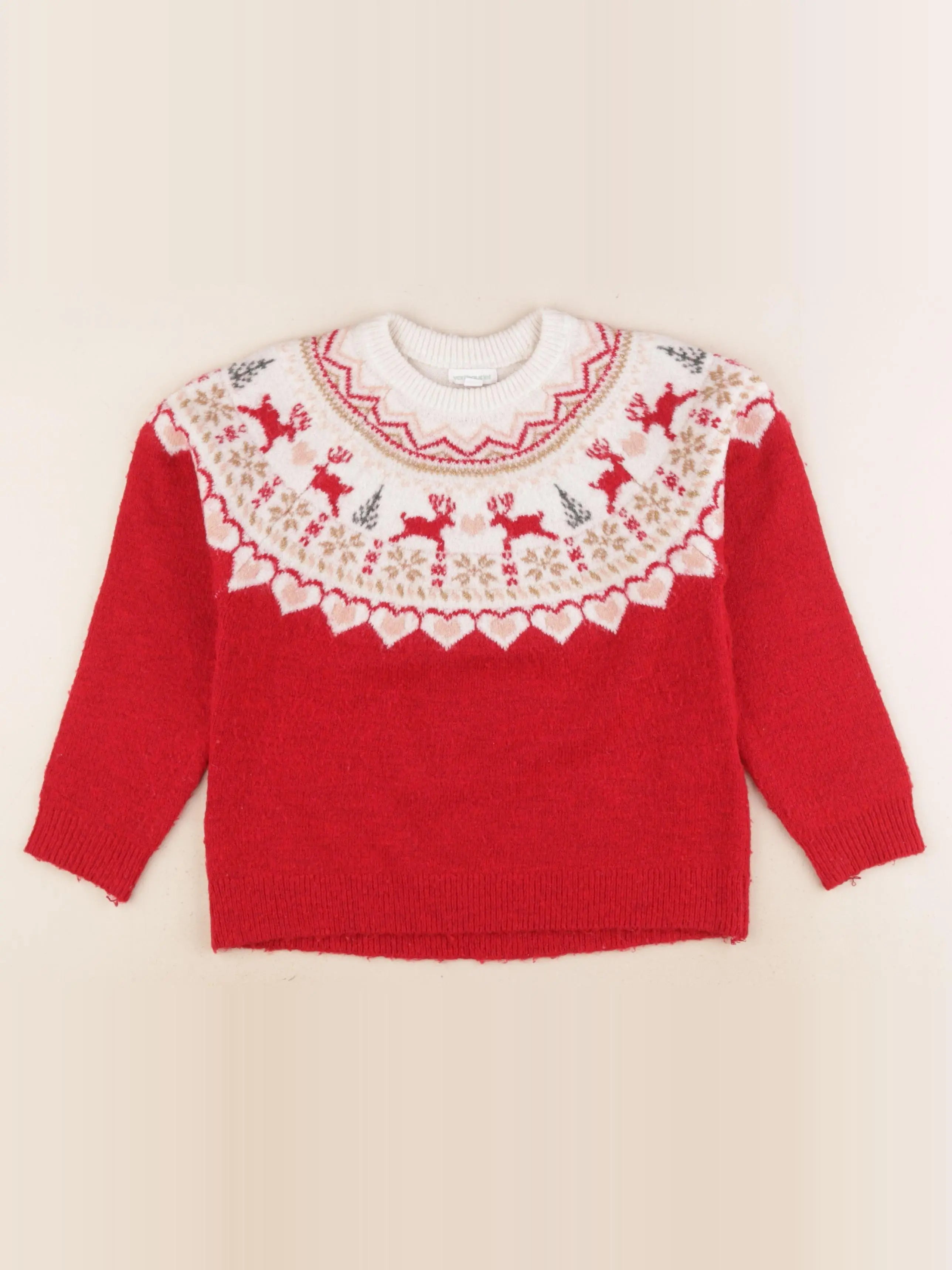 Vertbaudet - pull rouge - 6 ans
