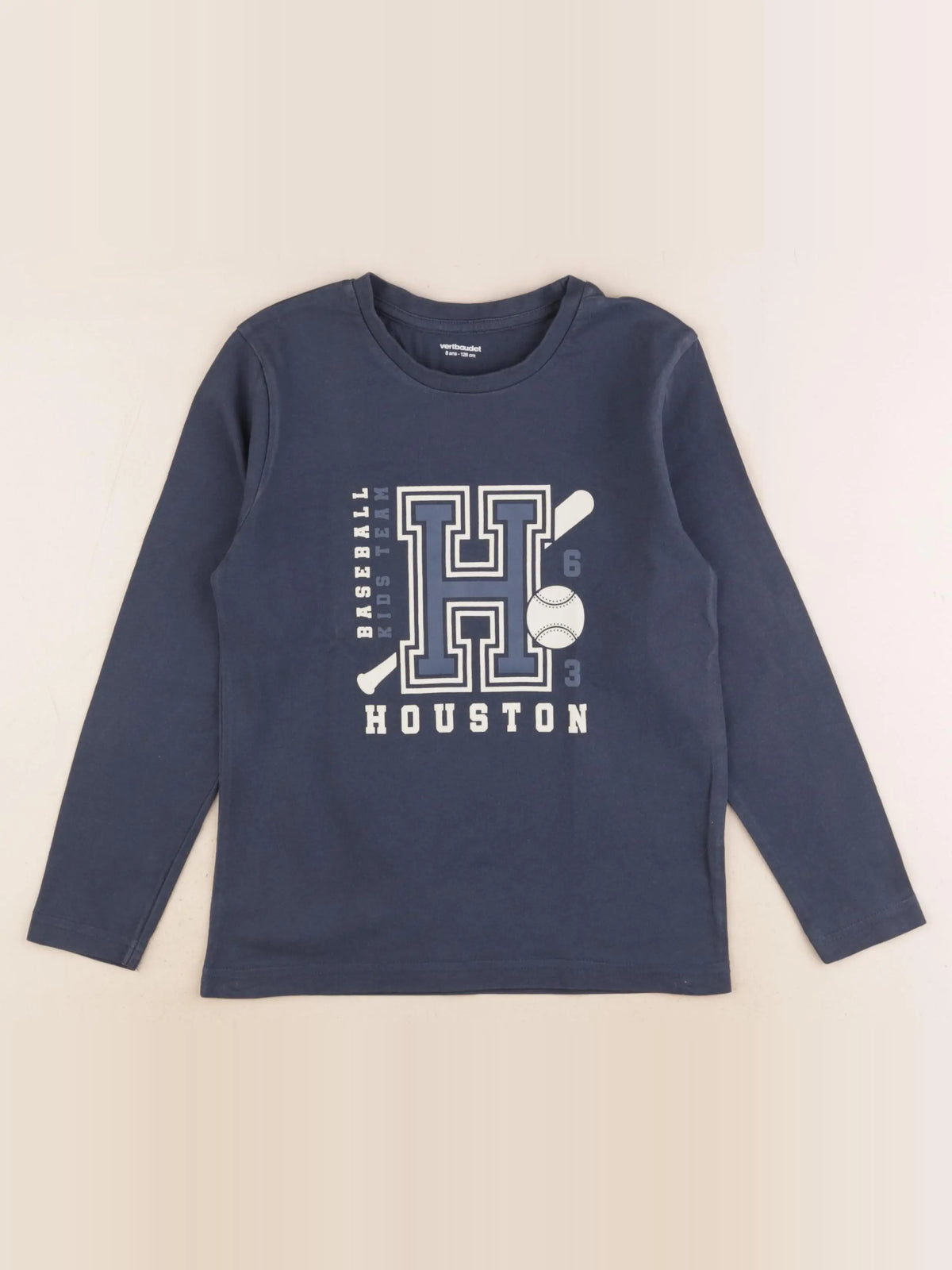 Vertbaudet - tee-shirt bleu - 8 ans