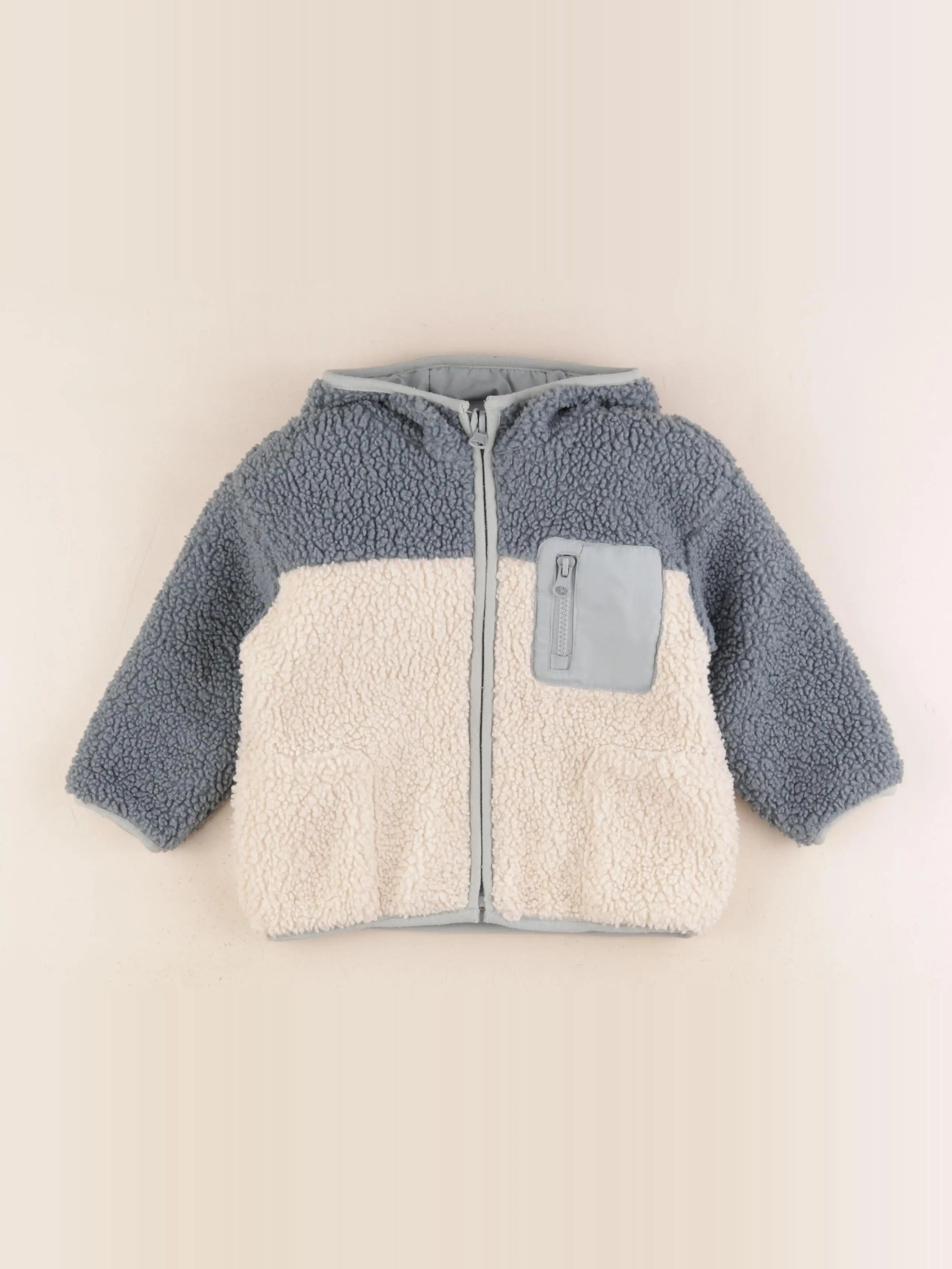 Vertbaudet - veste réversible vert - 2 ans