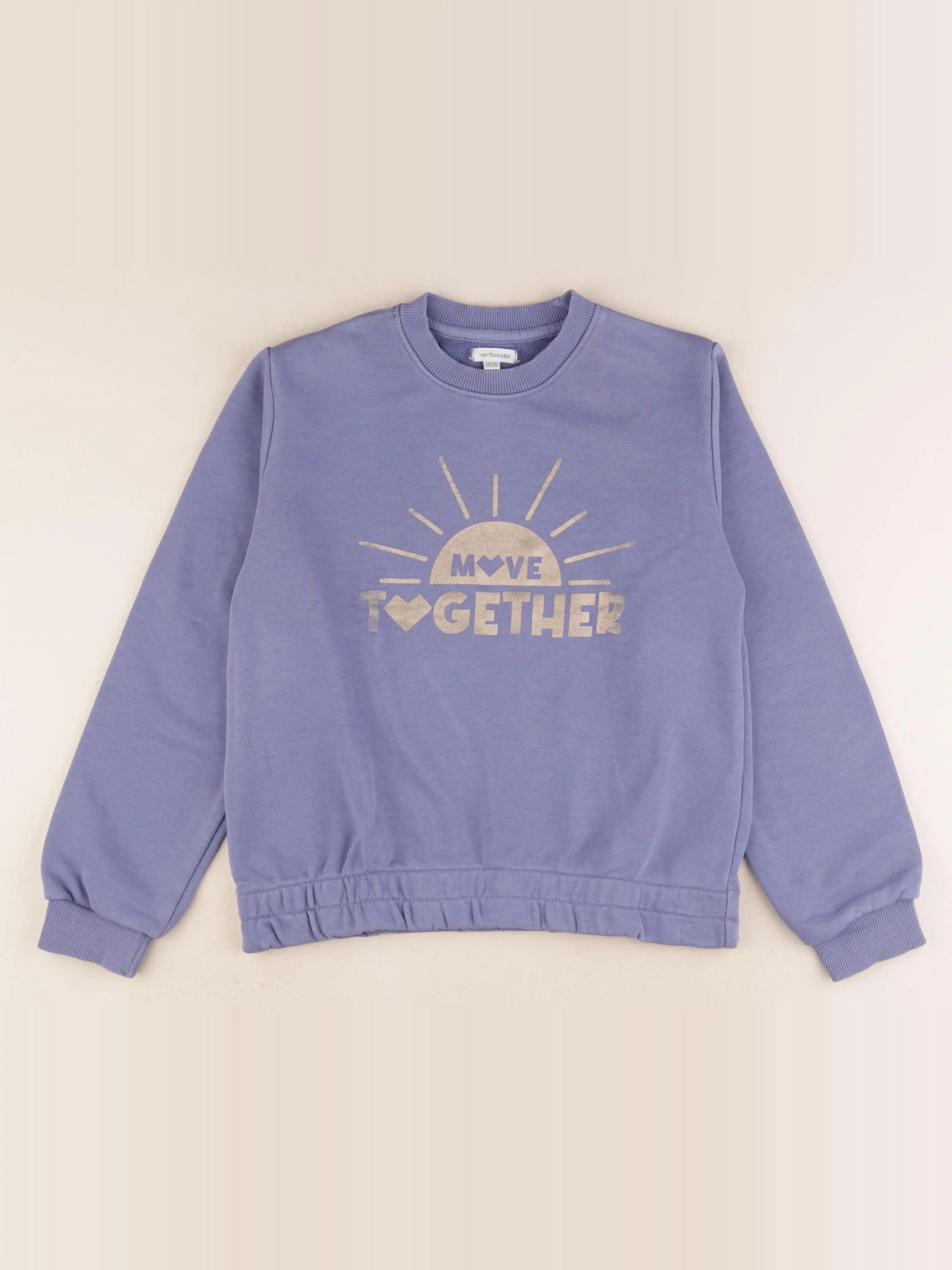 Vertbaudet - sweat bleu, or - 10 ans
