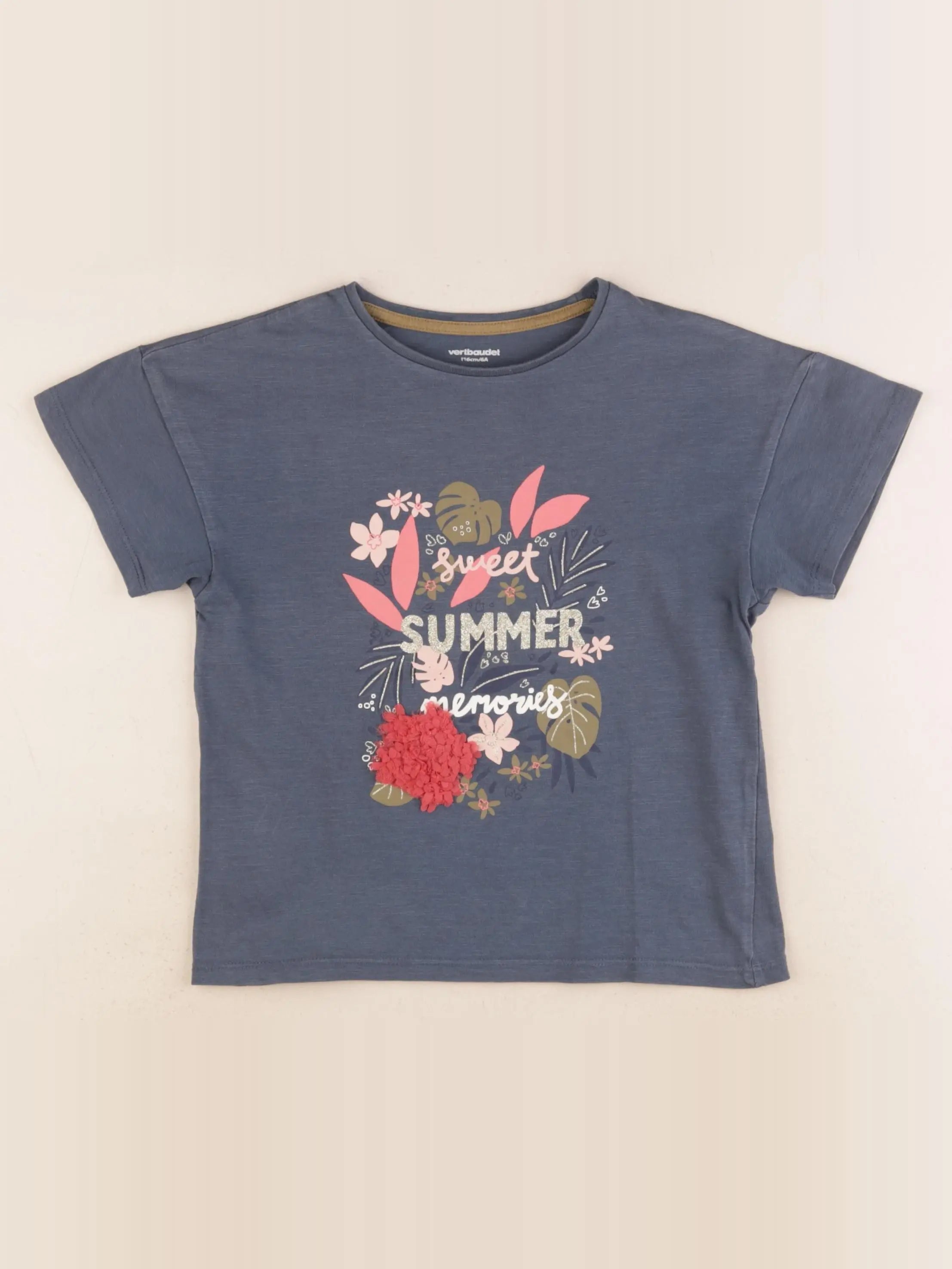 Vertbaudet - tee-shirt vert - 6 ans