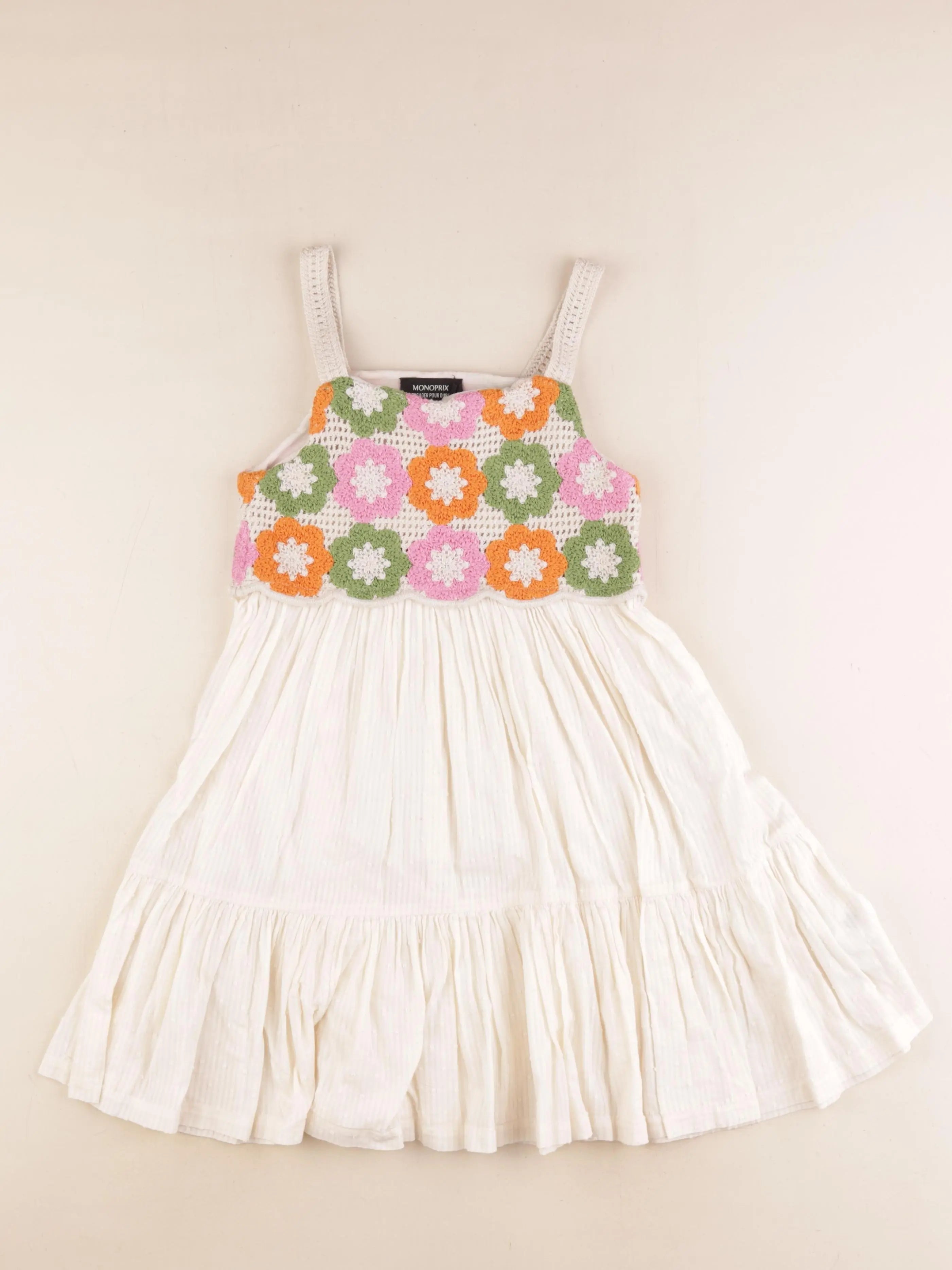 Monoprix - robe beige - 8 ans