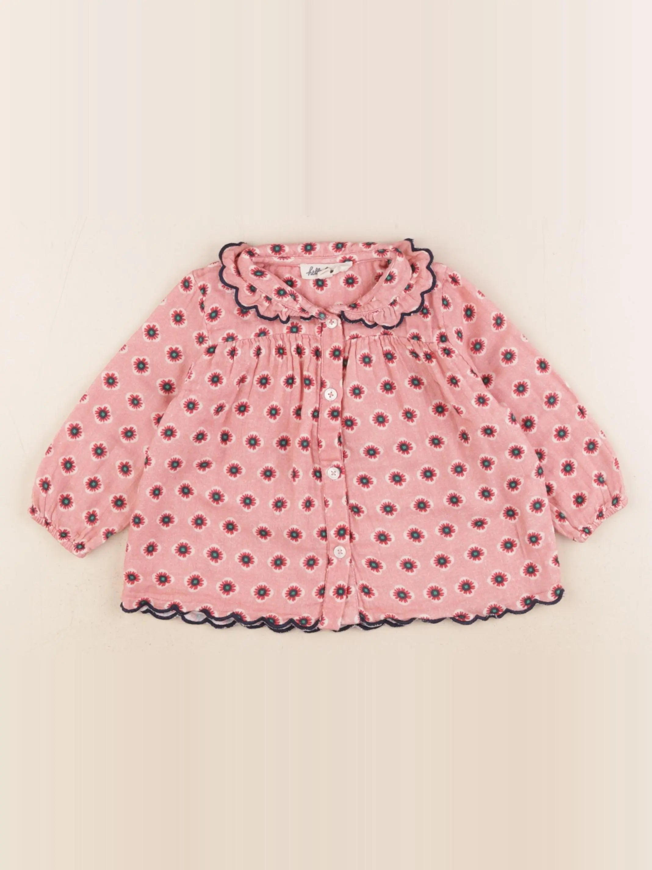 Hello Simone - blouse rose - 12 mois