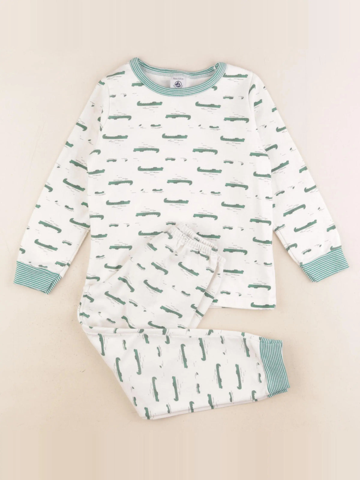Petit Bateau - pyjama coton vert - 5 ans