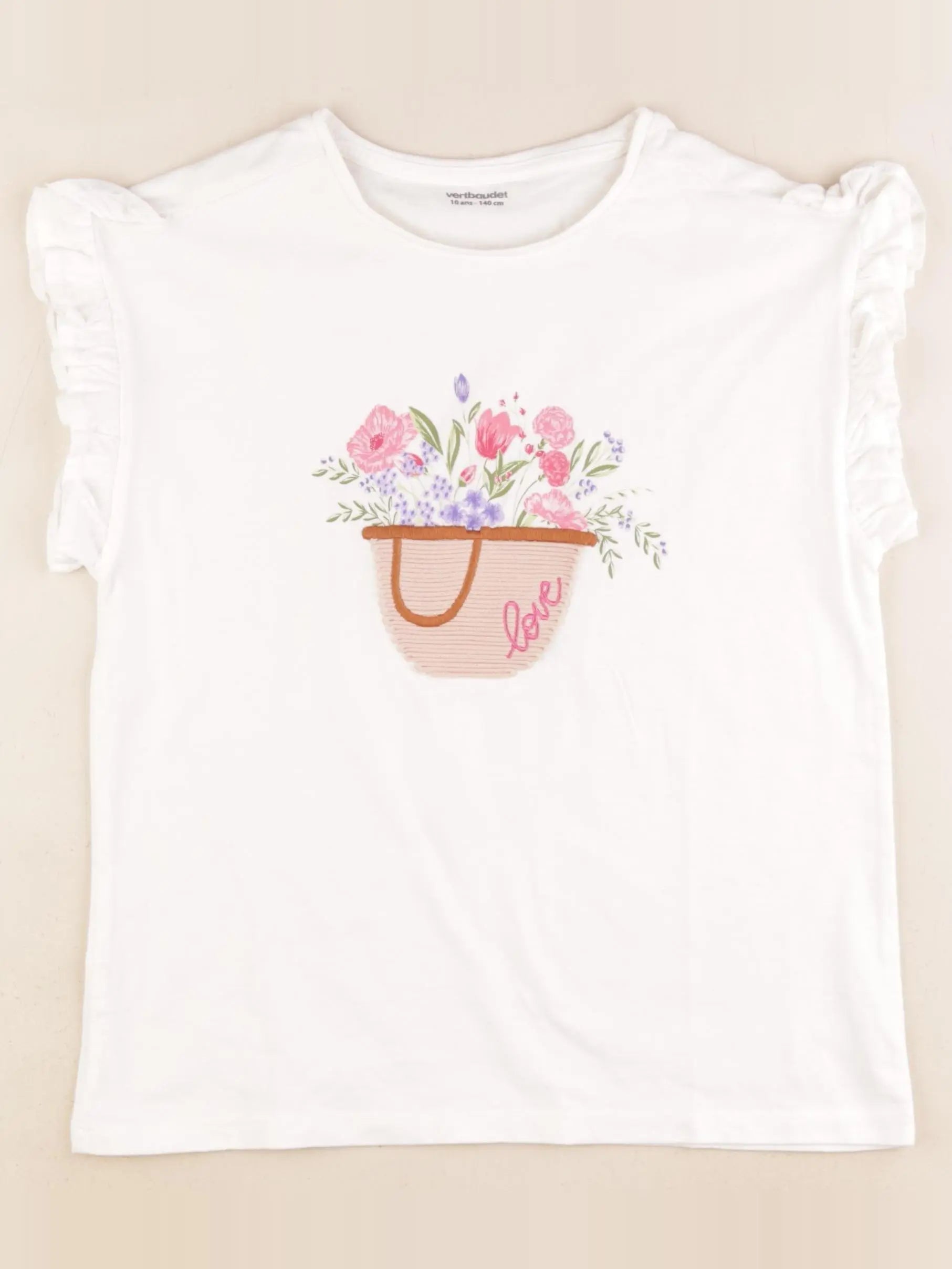 Vertbaudet - tee-shirt blanc - 10 ans