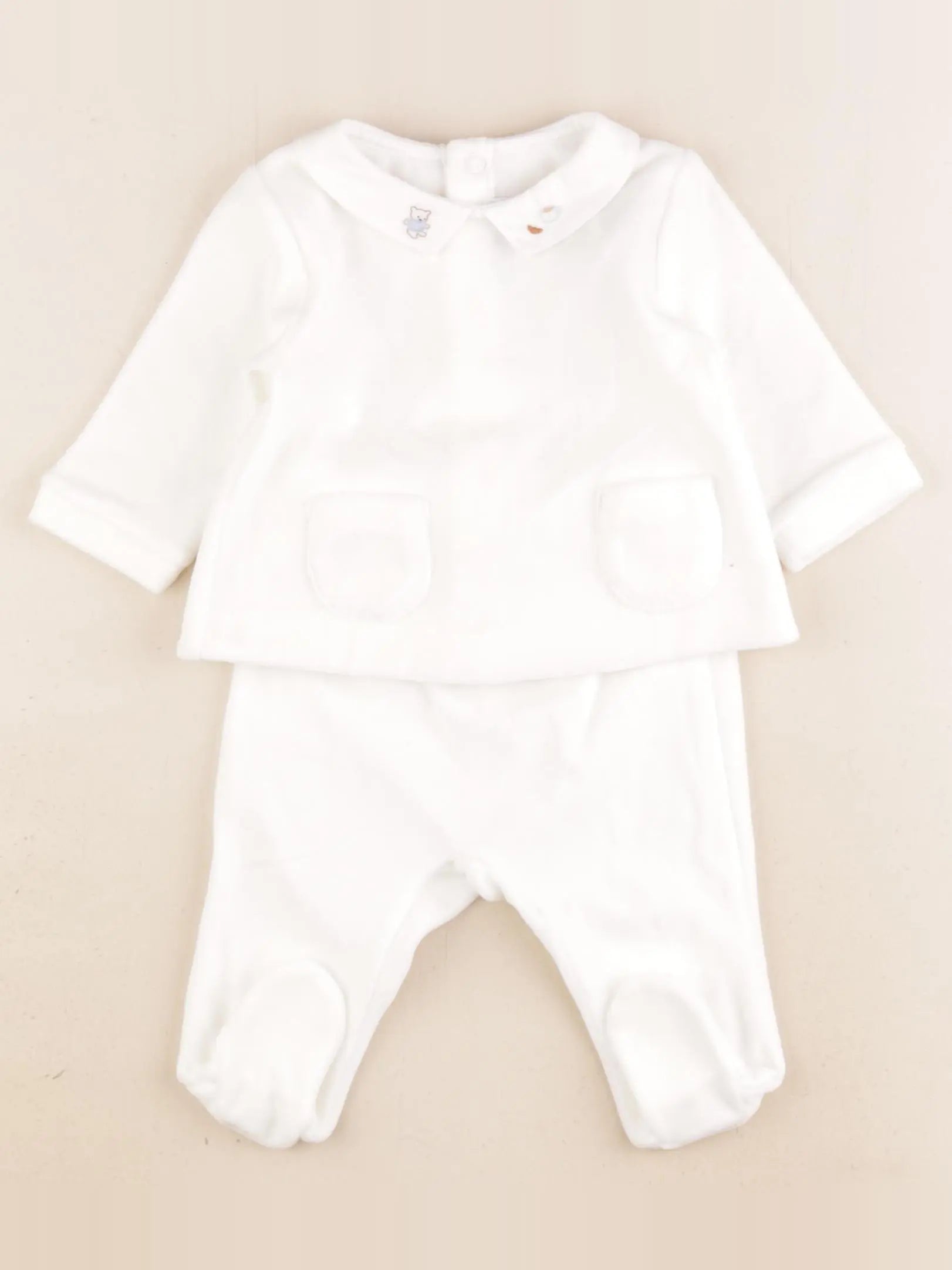 Jacadi - pyjama velours blanc - 3 mois