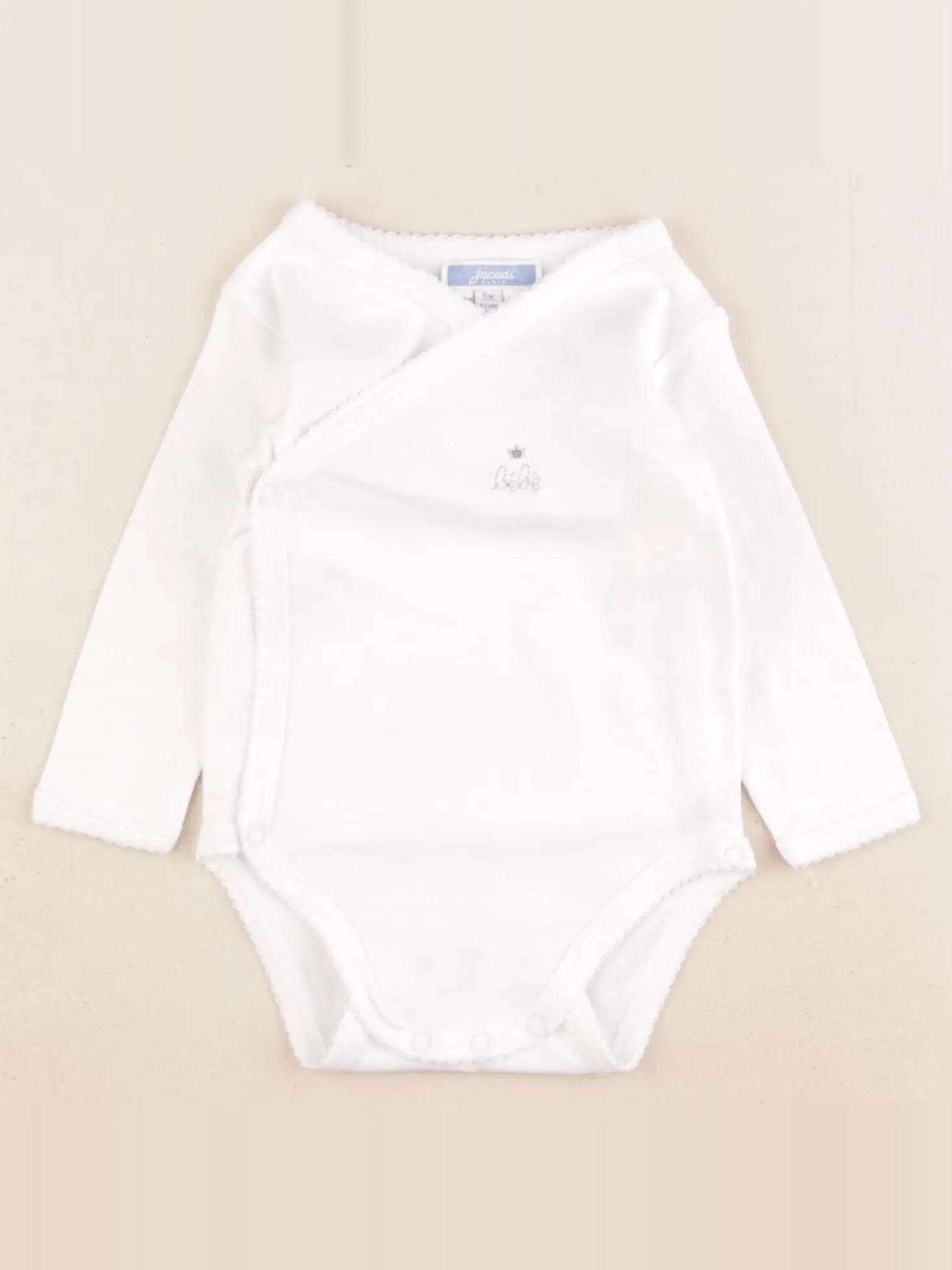 Jacadi - body argent, blanc - 6 mois