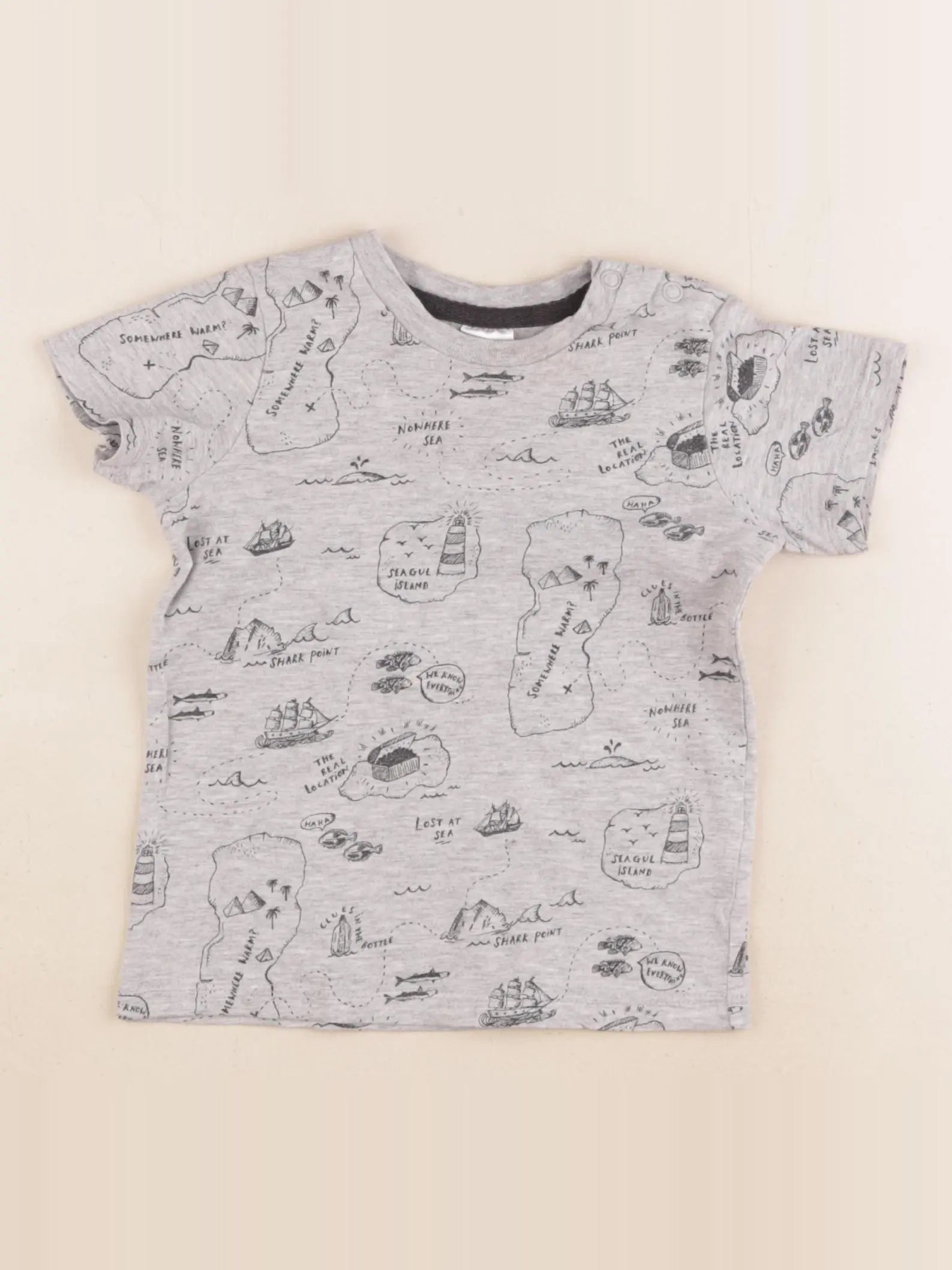 H&M - tee-shirt gris - 6/9 mois