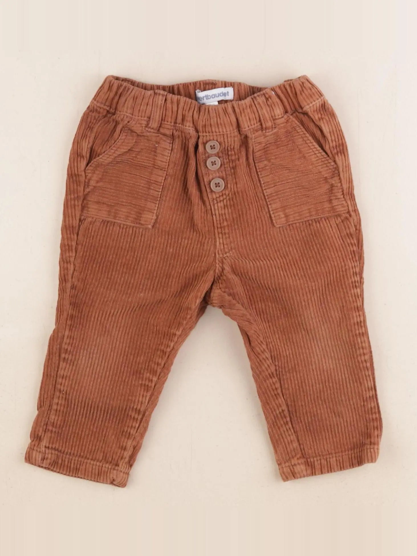 Vertbaudet - pantalon marron - 9 mois